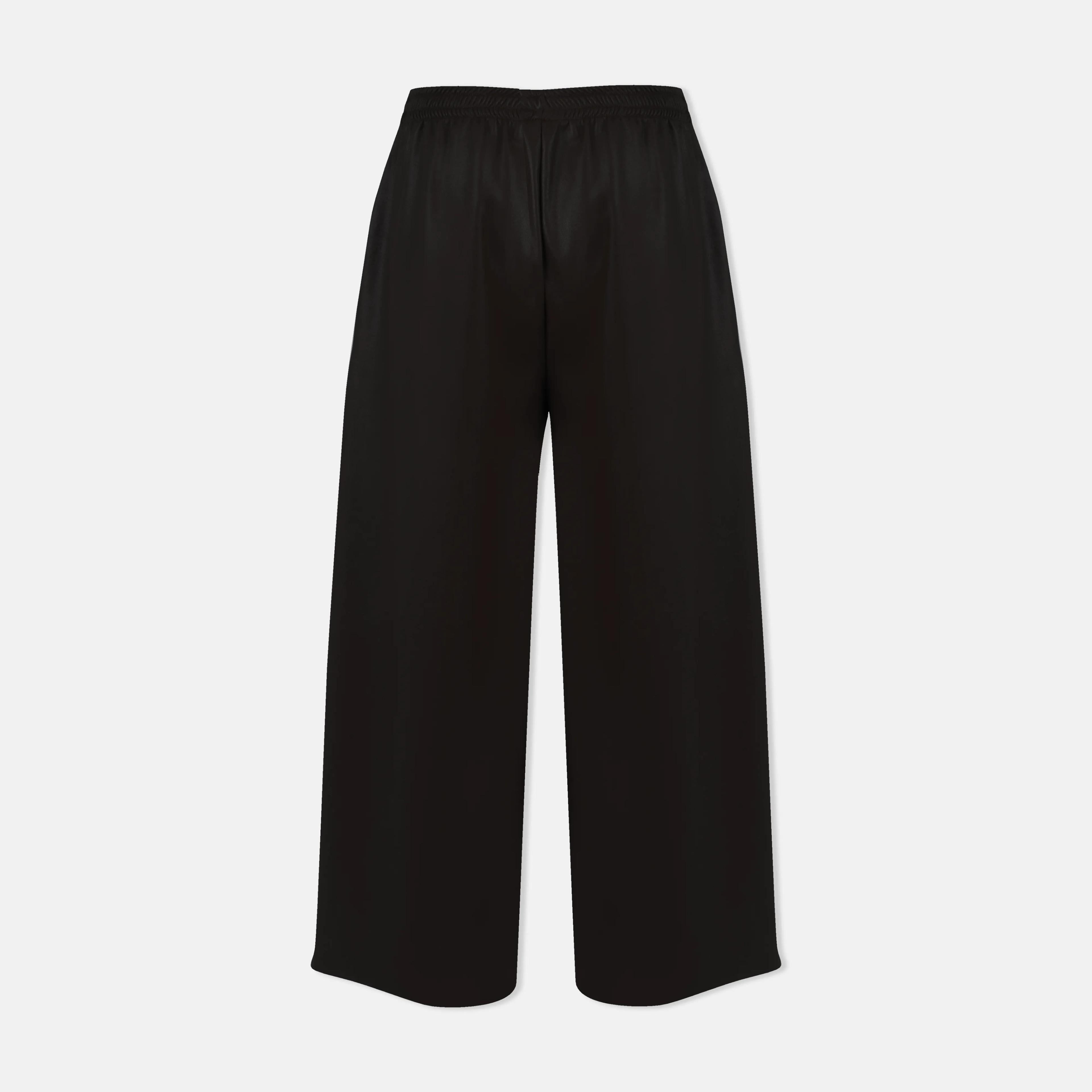 بنطلون من الجلد الصناعي المتدفق مع خصر مرن Thumbnail 3