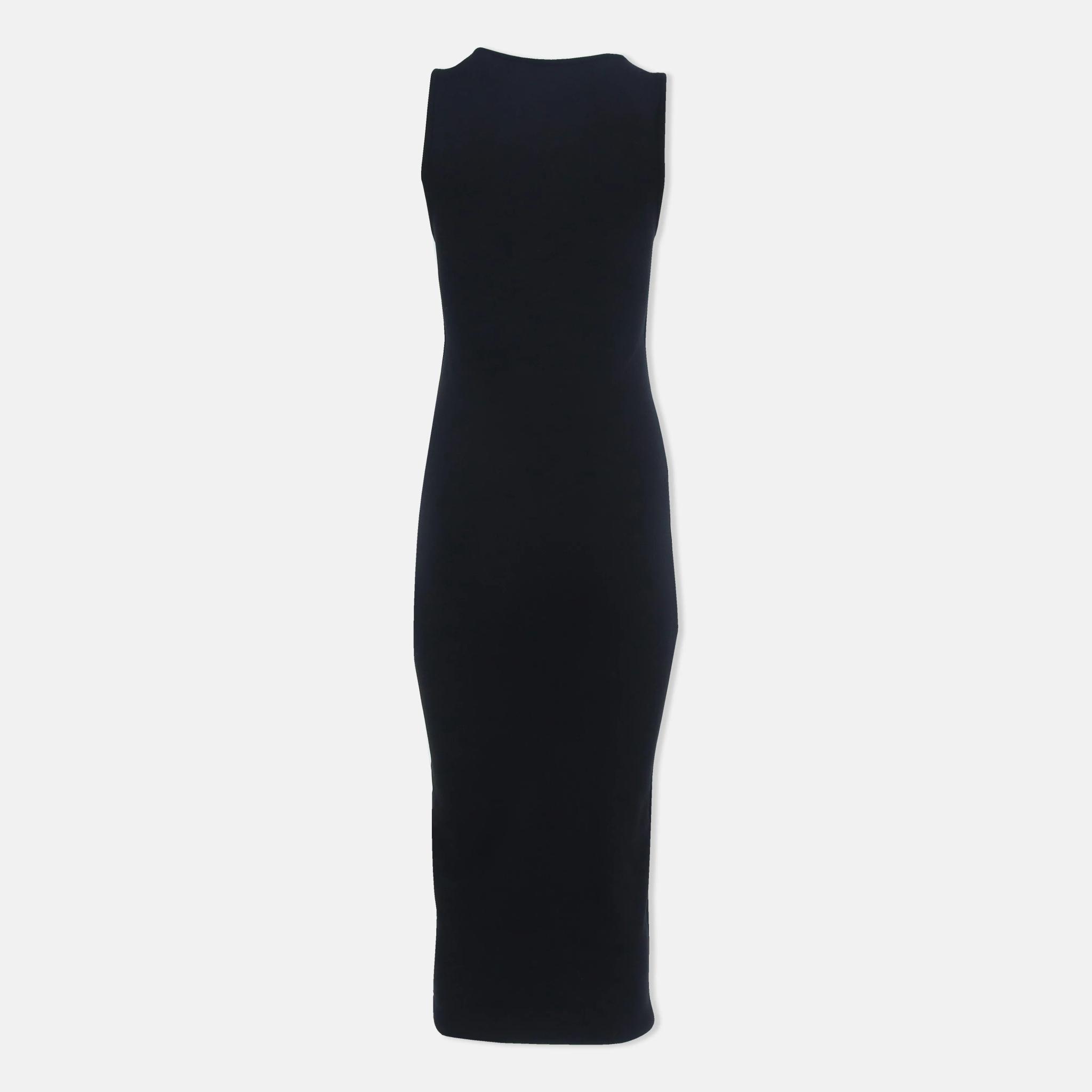 فستان ماكسي نسائي بدون أكمام بتصميم ضيق باللونين العنابي والأسود media preview 3