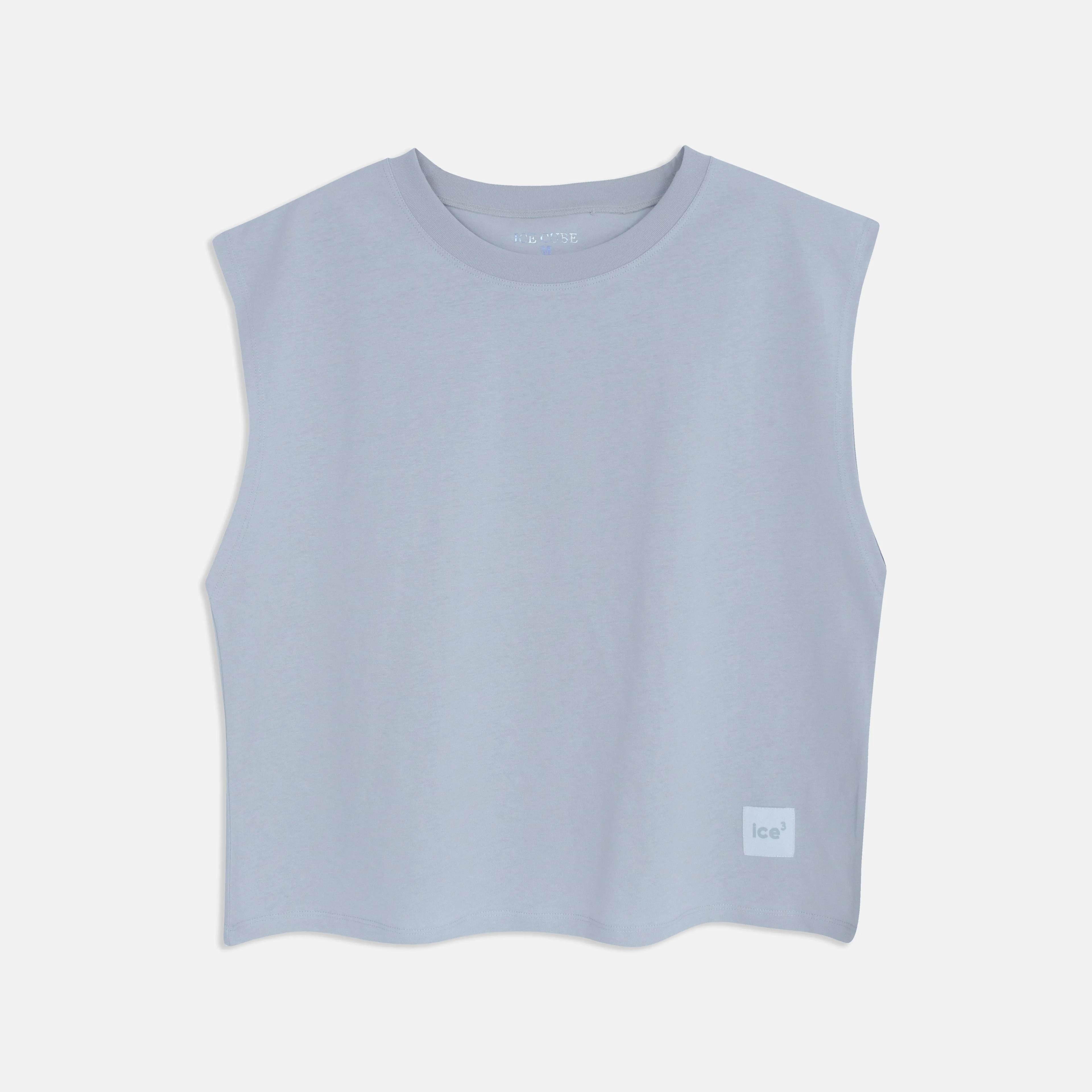 تي شيرت نسائي بدون أكمام بلون سادة Thumbnail 1