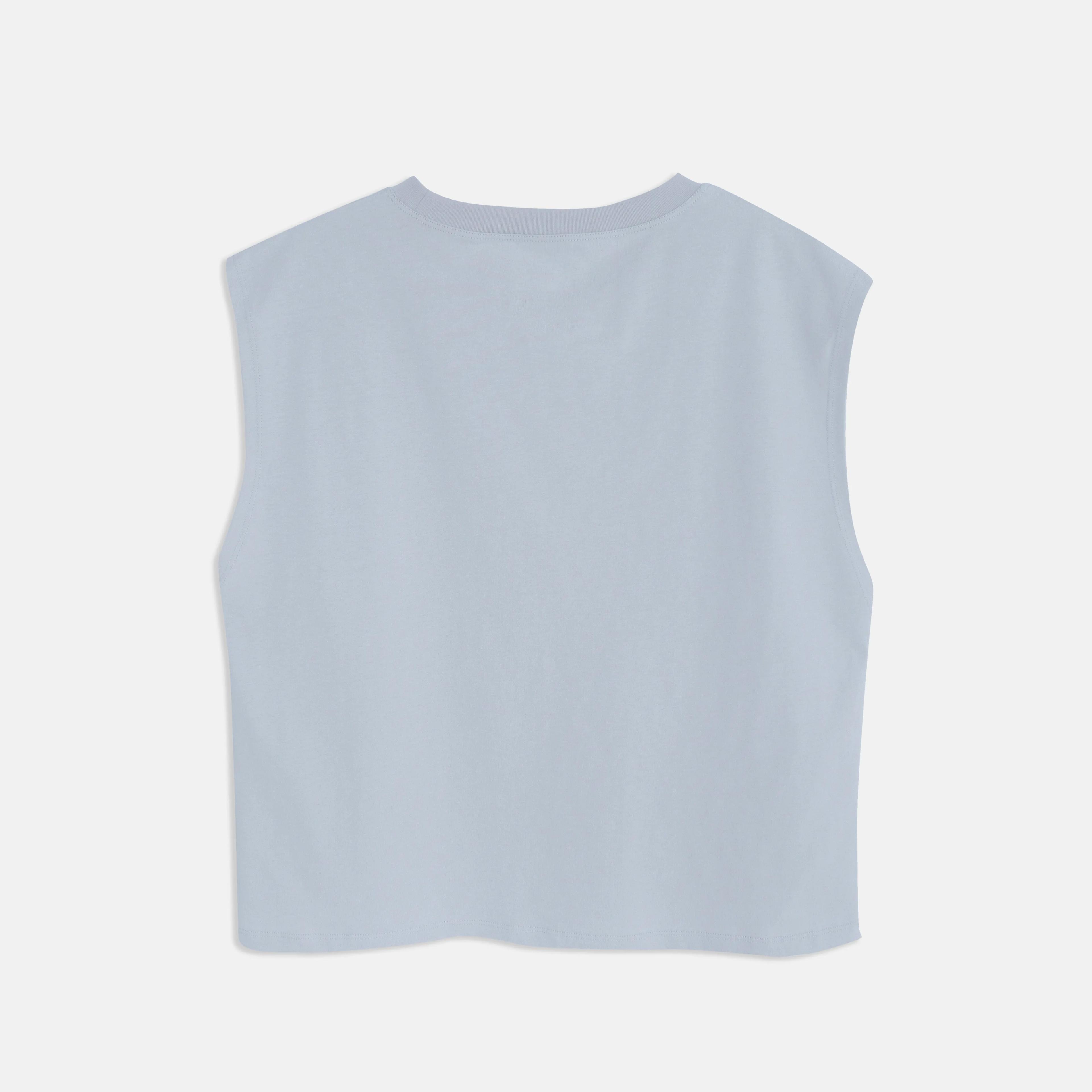 تي شيرت نسائي بدون أكمام بلون سادة Thumbnail 3