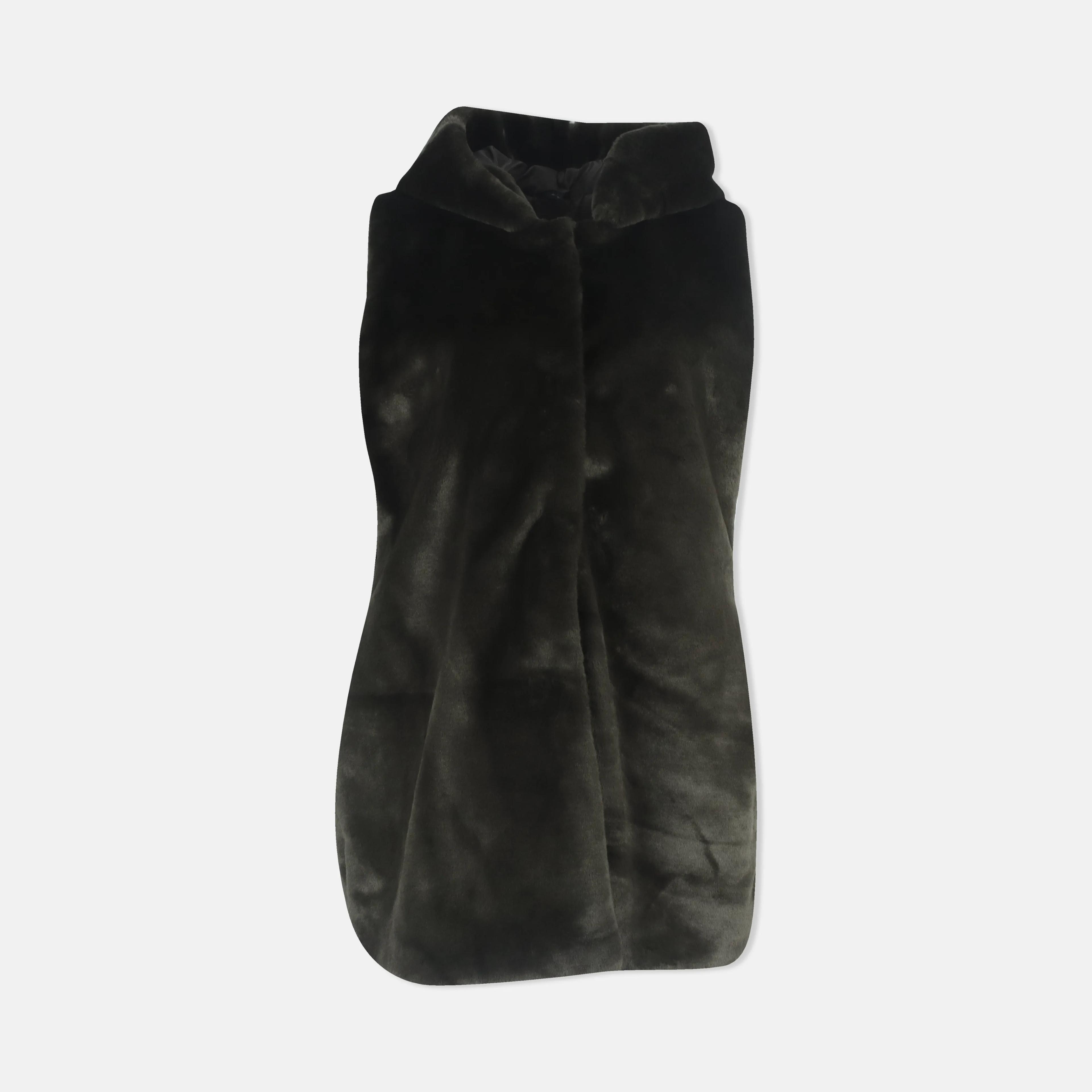 سترة نسائية بدون أكمام مزودة بغطاء رأس - مصنوعة من نسيج ناعم ومريح Thumbnail 1