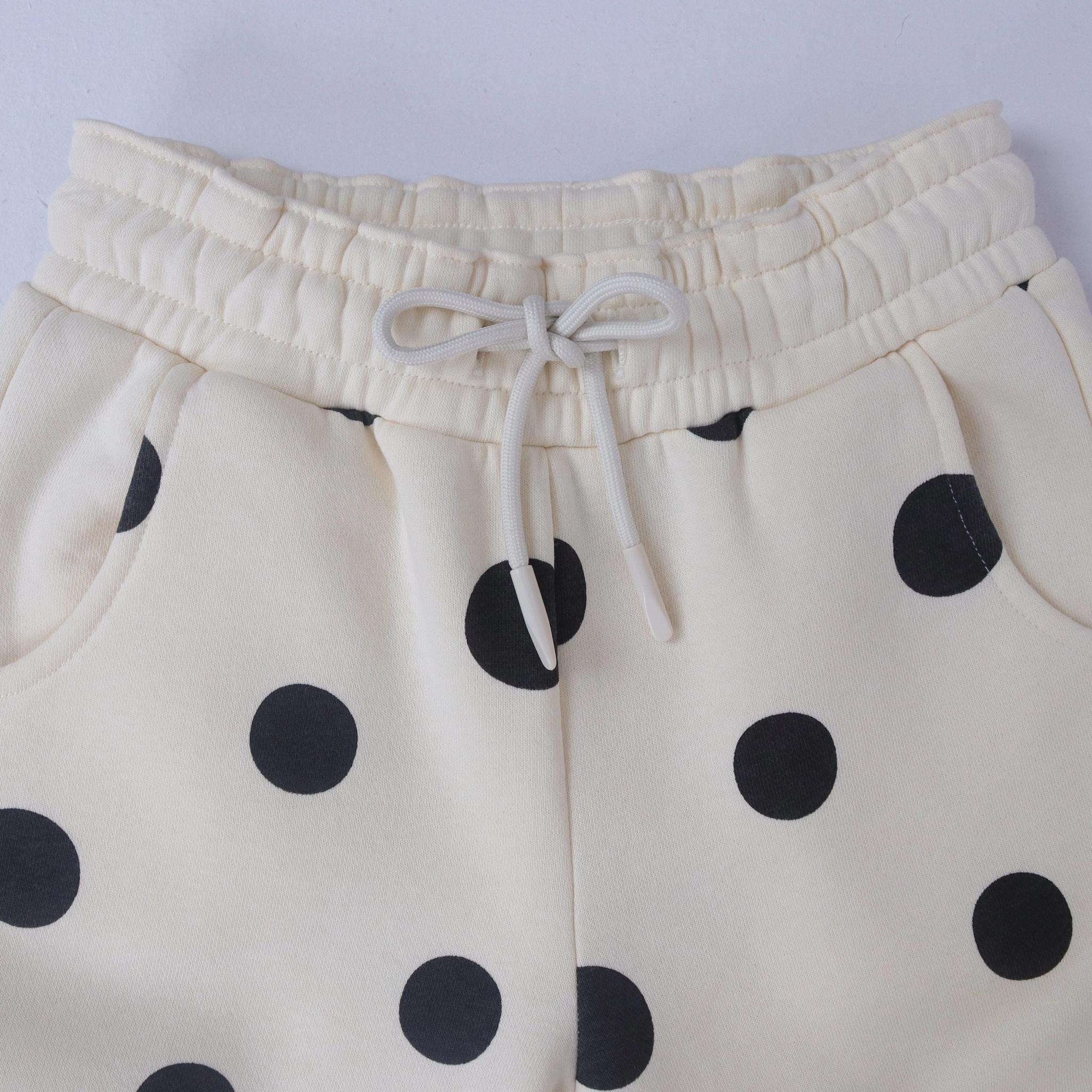 بنطال رياضي بنقشة نقاط بولكا للبنات media preview 2