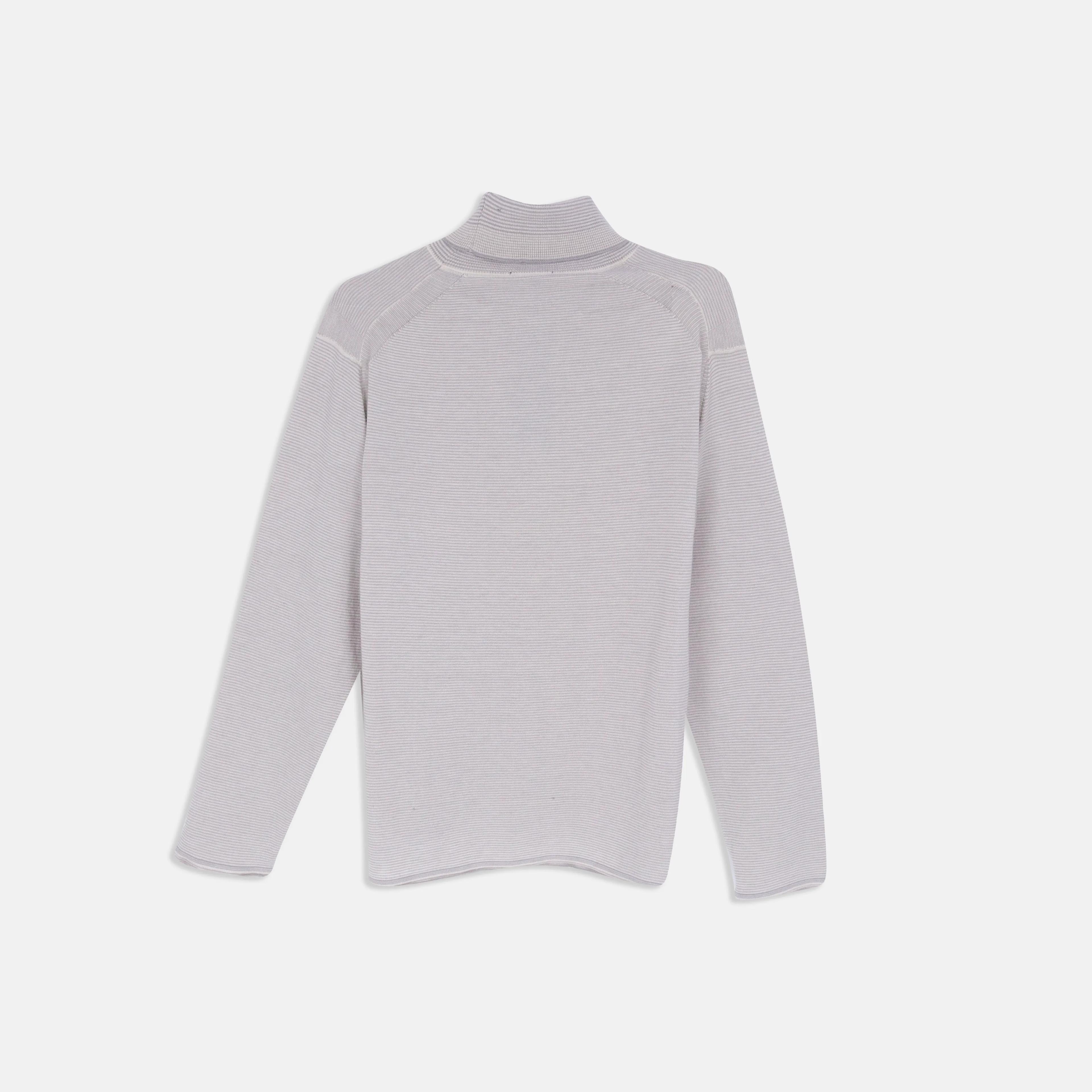 سترة رجالية من مزيج الصوف بأكمام طويلة ورقبة دائرية Thumbnail 3