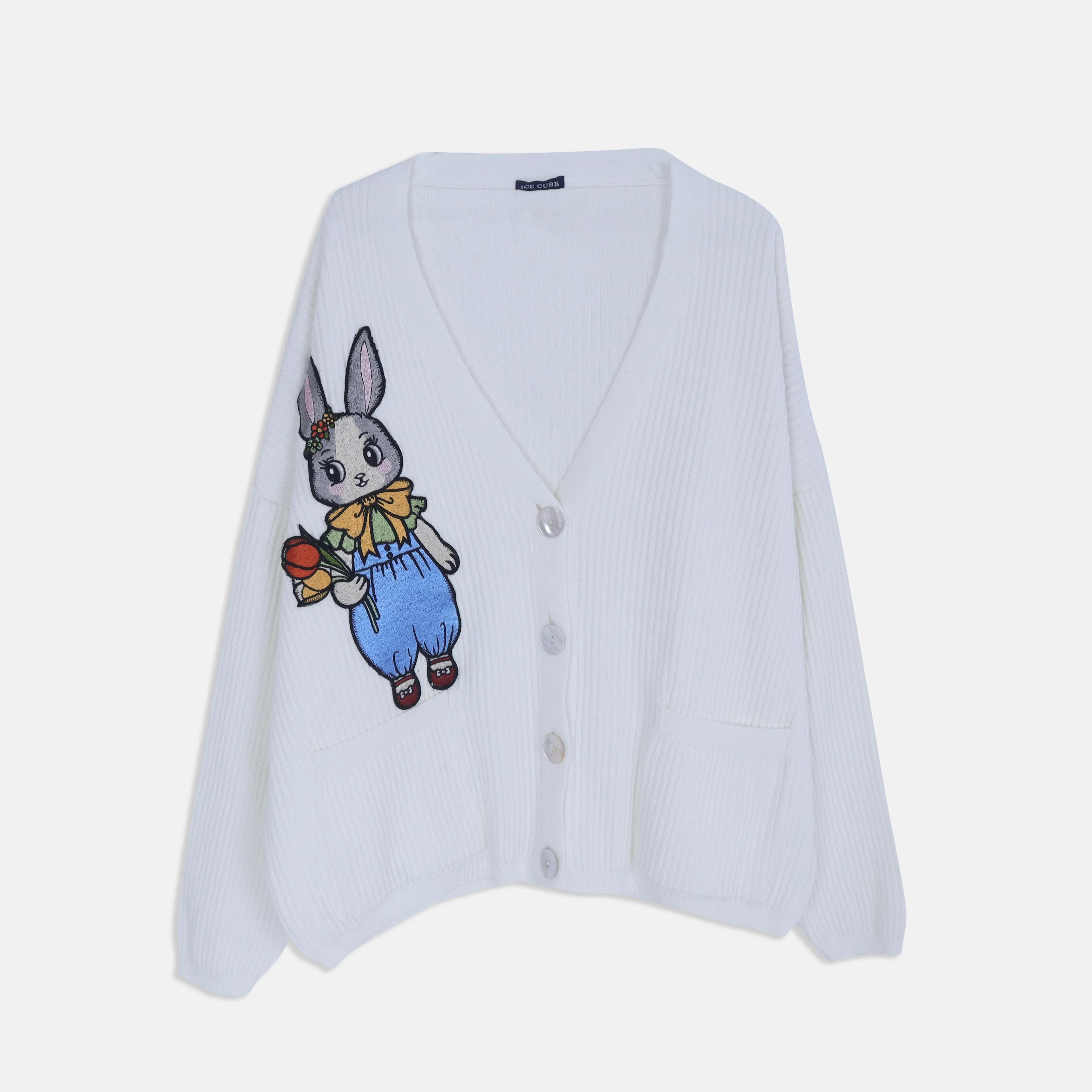 كارديجان بأزرار أمامية مع تطريز أرنب Thumbnail 1