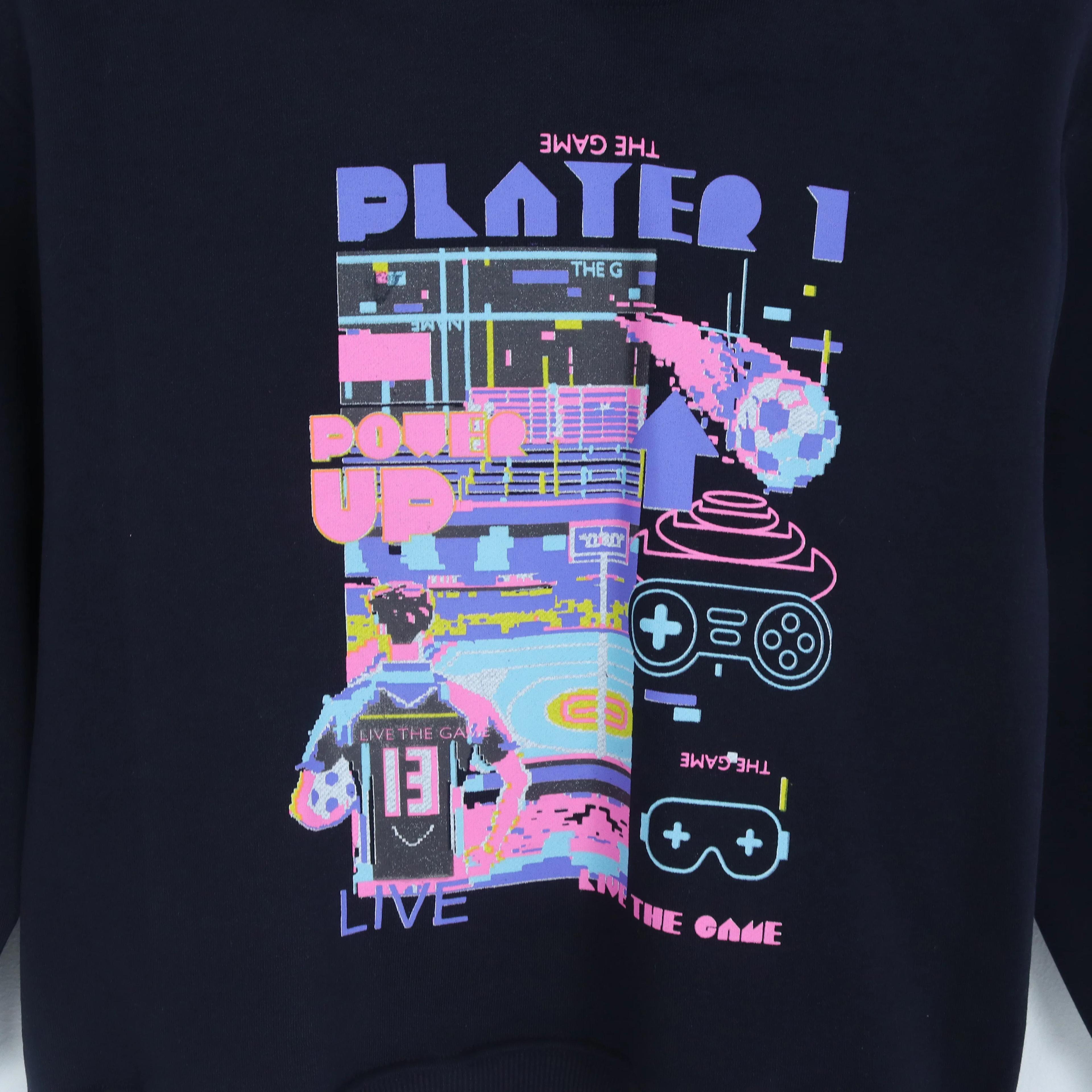 سويت شيرت بغطاء رأس مطبوع عليه رسومات ألعاب للأولاد Thumbnail 3