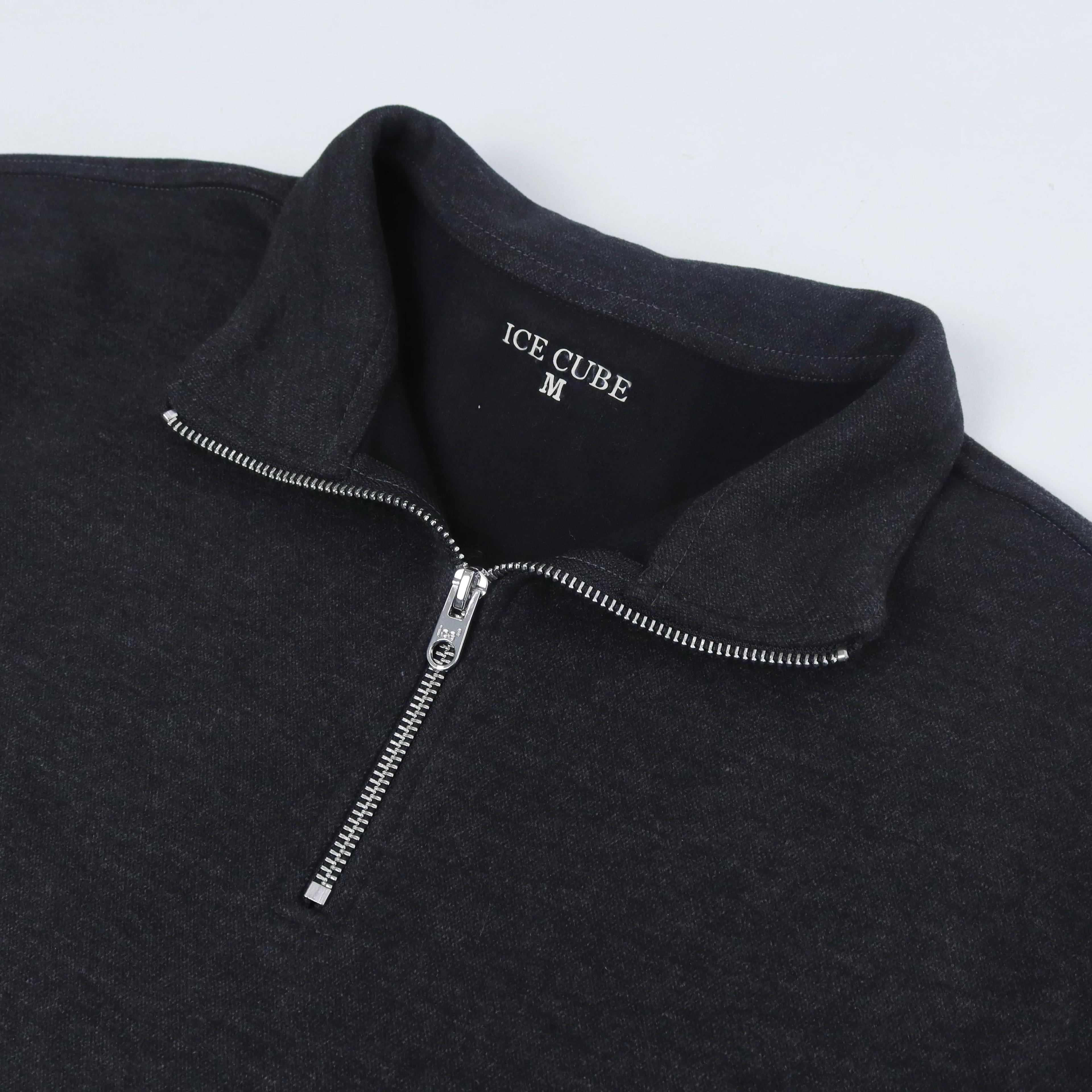 هودي رجالي رمادي بنص سحاب Thumbnail 2