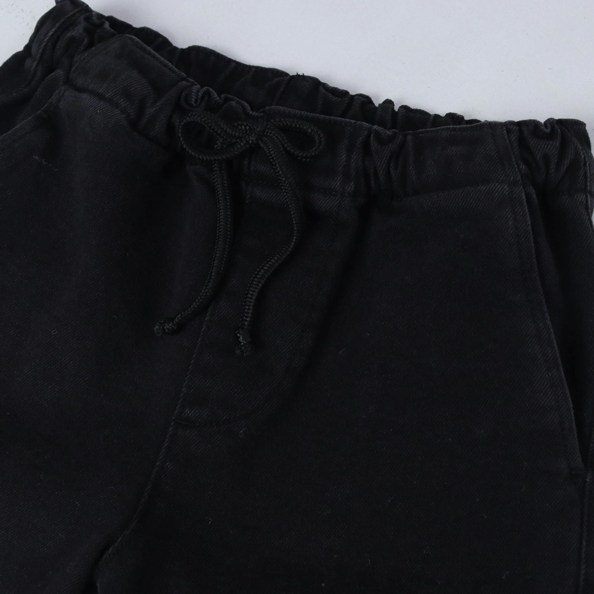 بنطلون جينز أسود مطاطي بقصة ضيقة للأولاد media preview 2