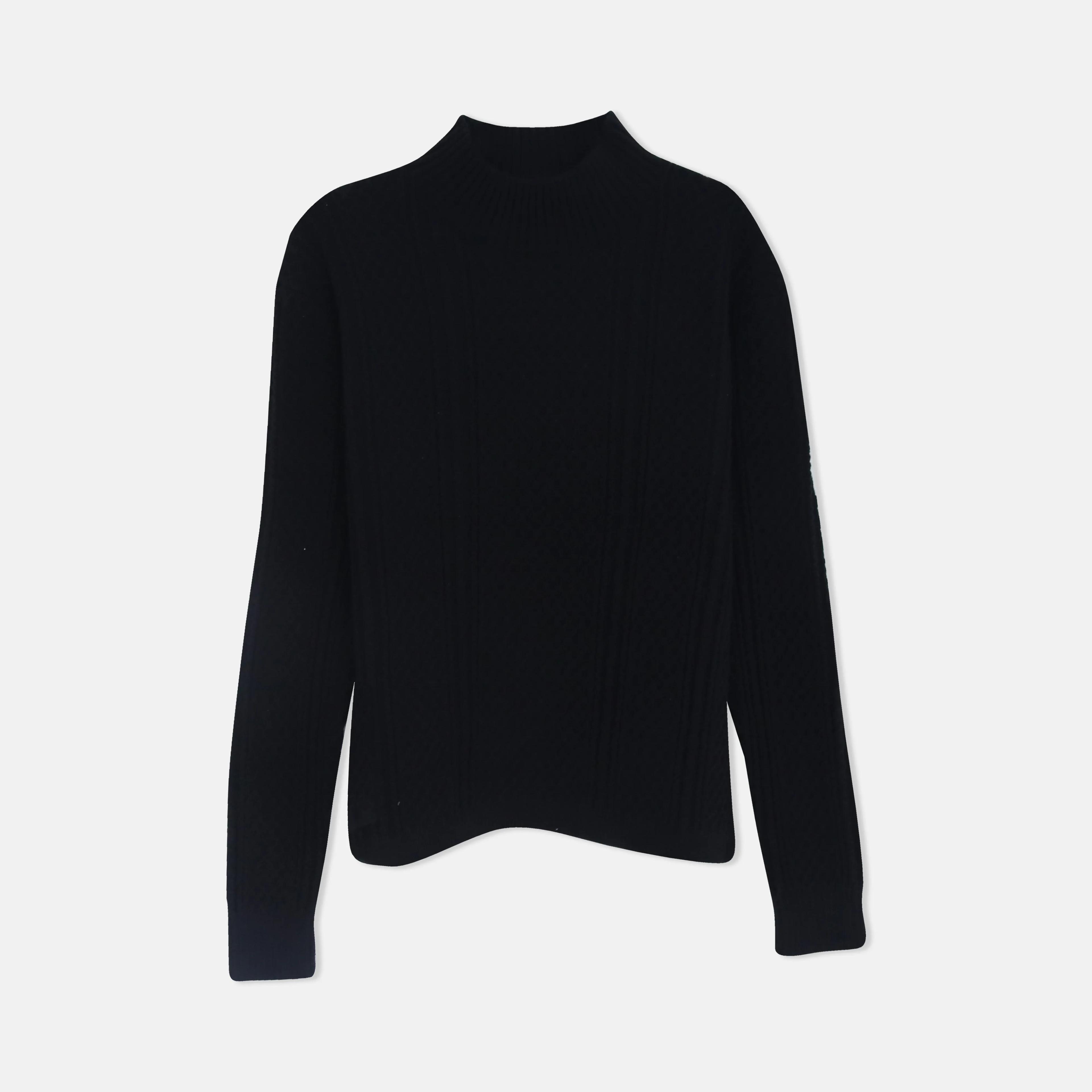 سترة نسائية محبوكة برقبة دائرية Thumbnail 1