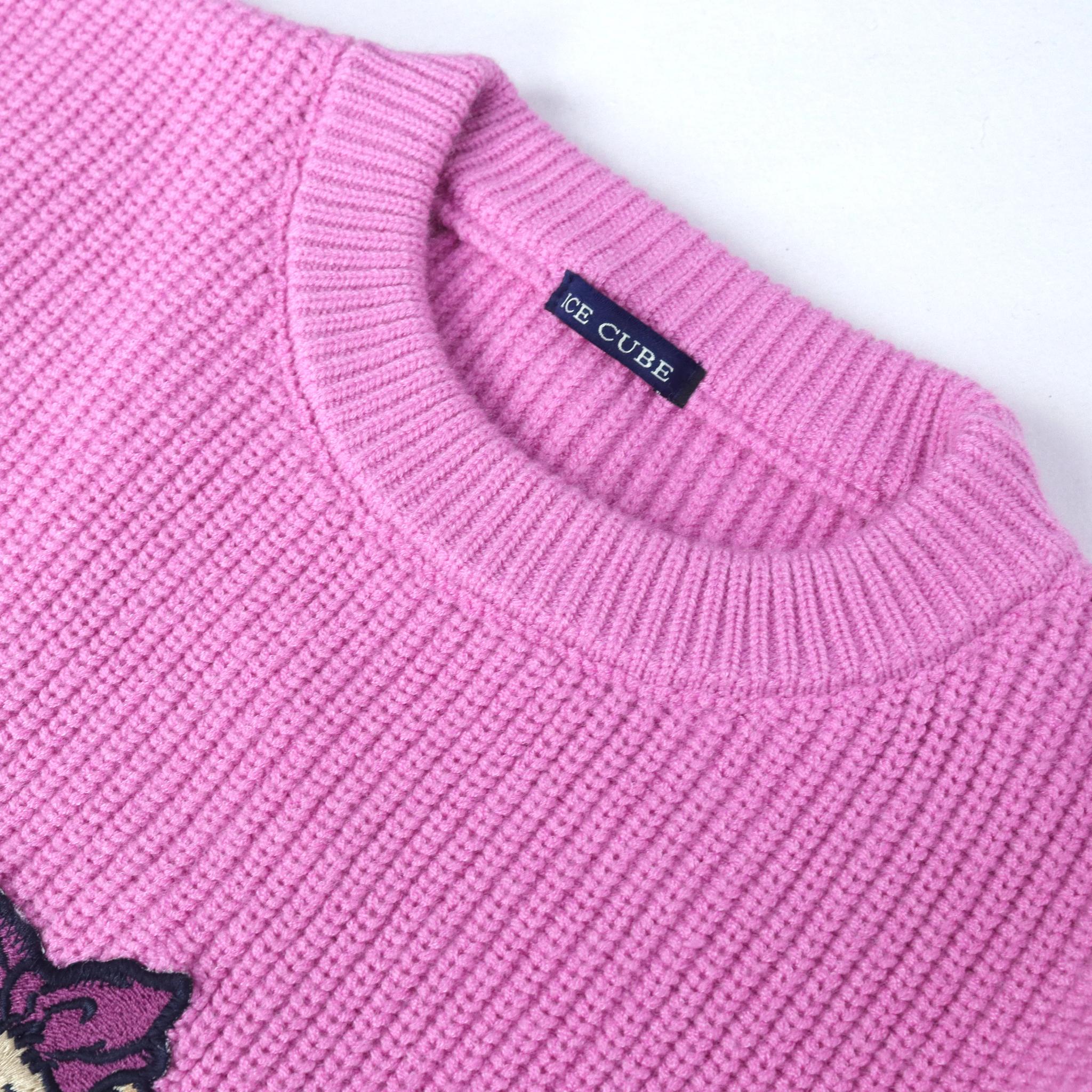 سترة نسائية طويلة محبوكة بطبعة دب media preview 2