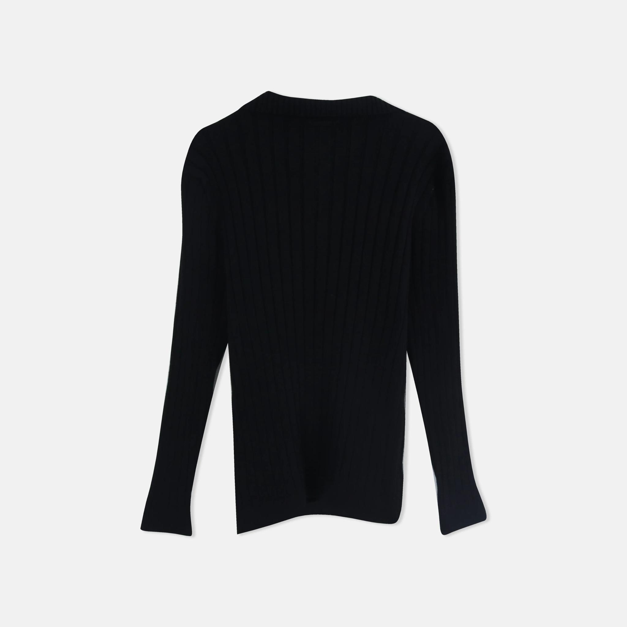 سترة رجالية محبوكة بنصف سحاب مضلع media preview 3