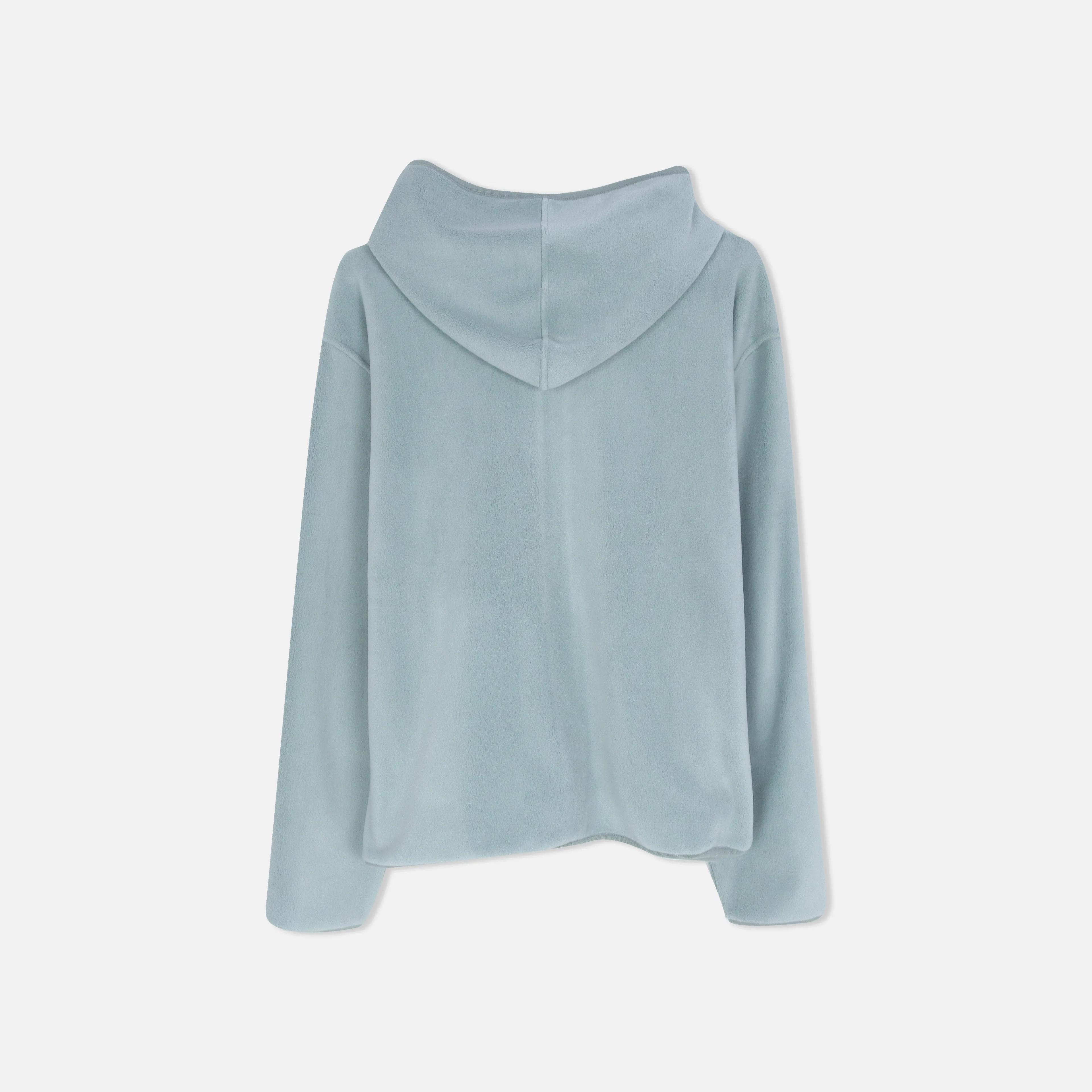 جاكيت نسائي مخملي بسحاب وغطاء رأس Thumbnail 4