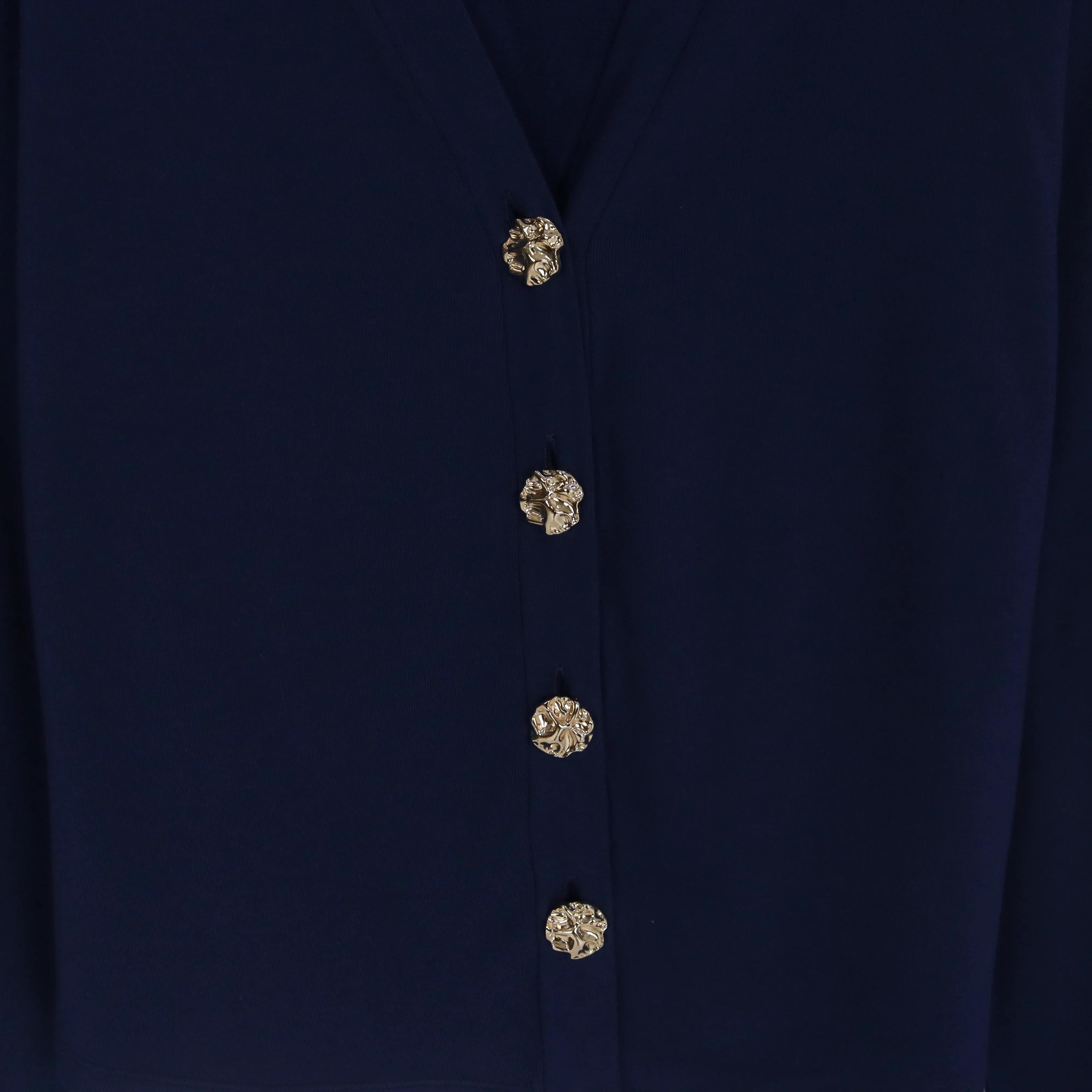 Women’s V-Neck Rayon-Blend Knit Cardigan Thumbnail 3