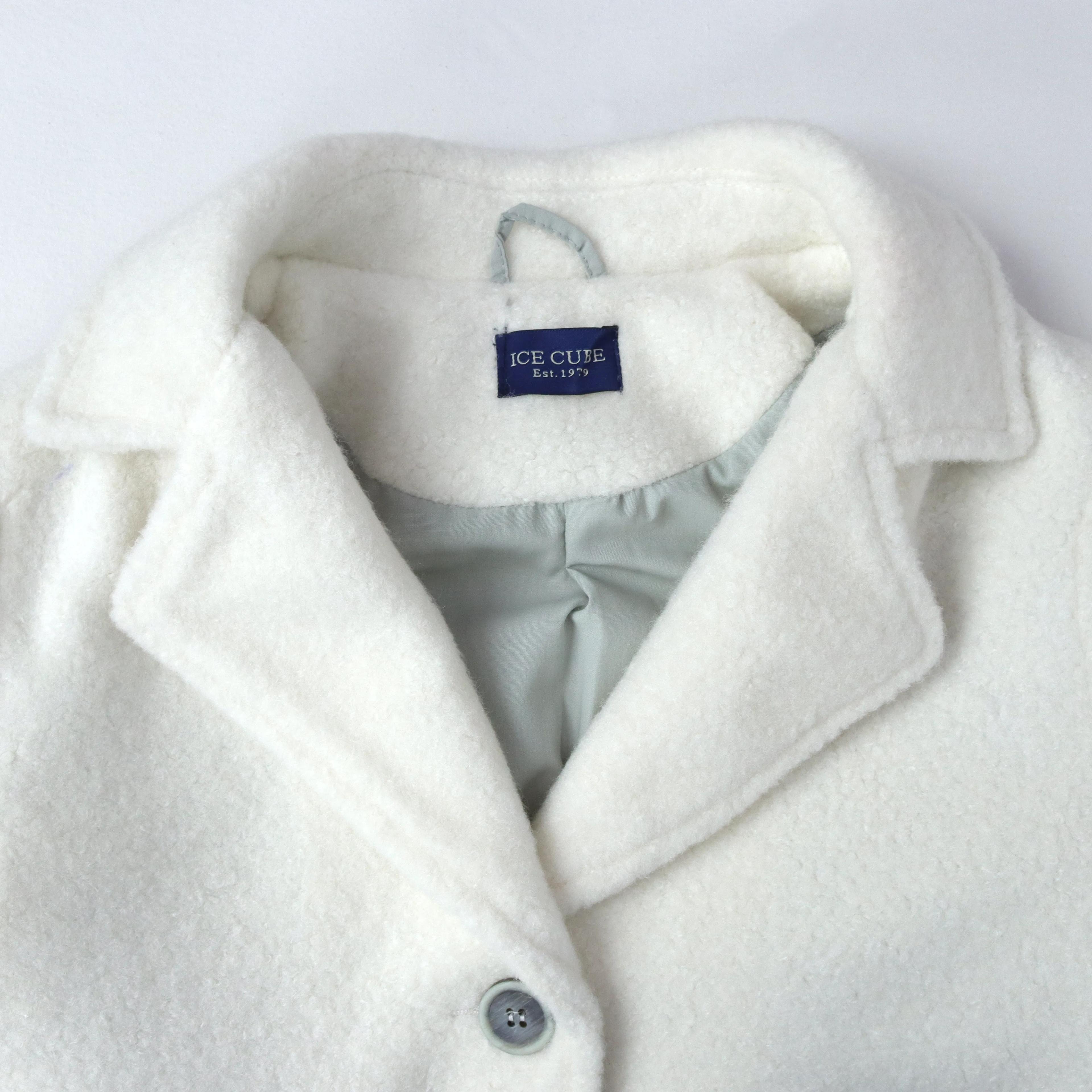 جاكيت صوف للبنات بياقة وأزرار أمامية. Thumbnail 2