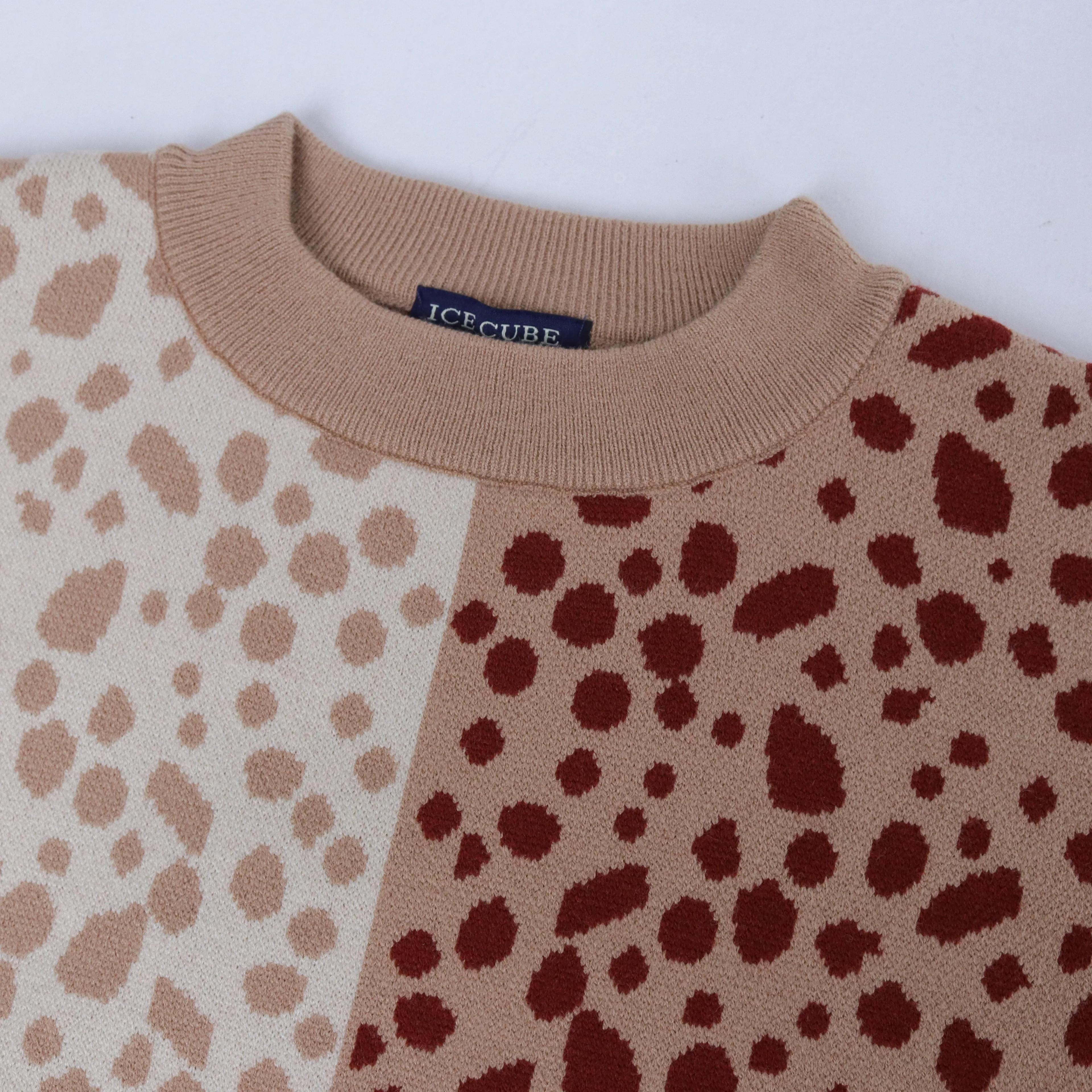 كنزة صوفية للبنات برقبة دائرية وطبعة جاكار Thumbnail 2