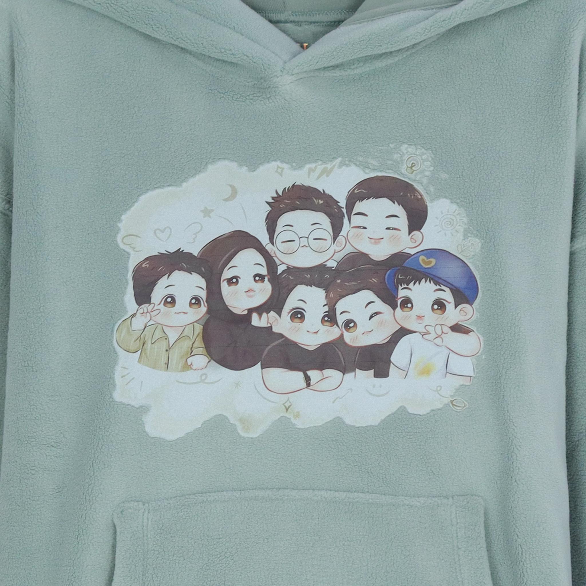 سويت شيرت للأطفال من الصوف التقني المطاطي برسومات media preview 2