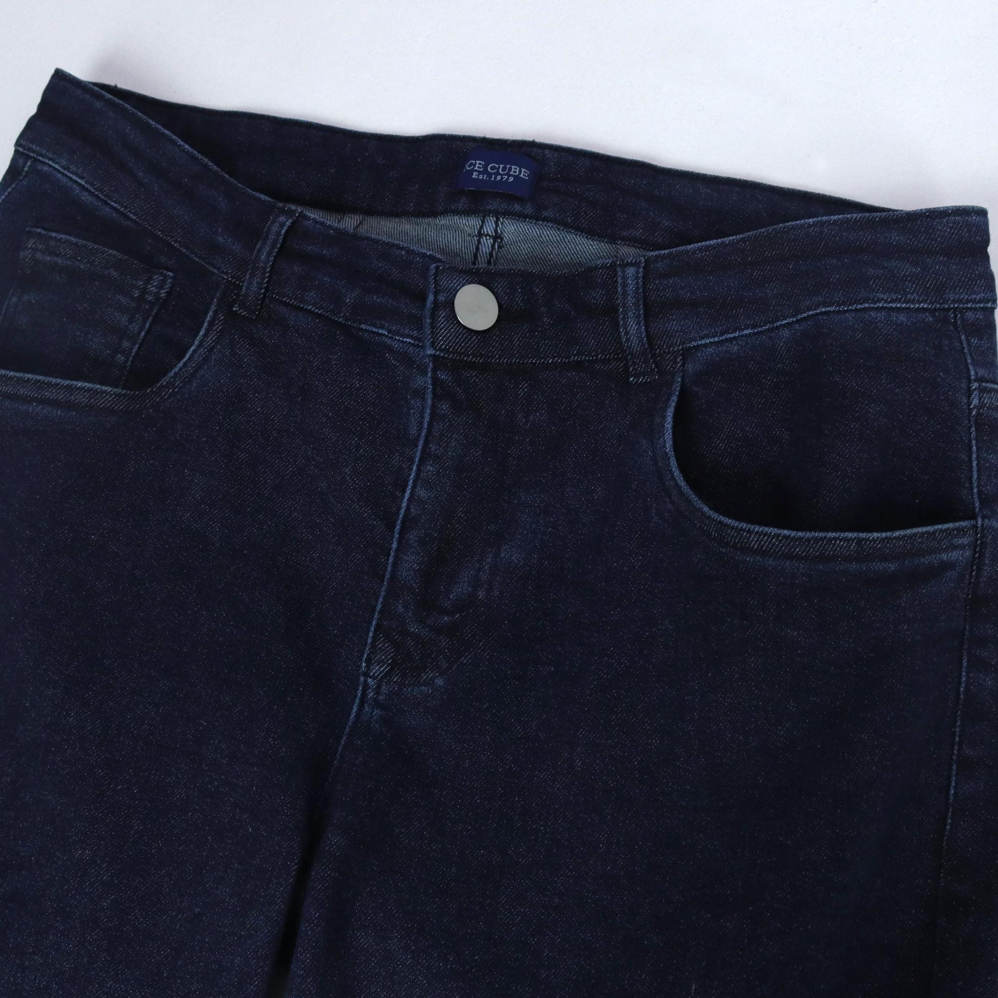 بنطلون جينز رجالي ضيق باللون النيلي الداكن media preview 2