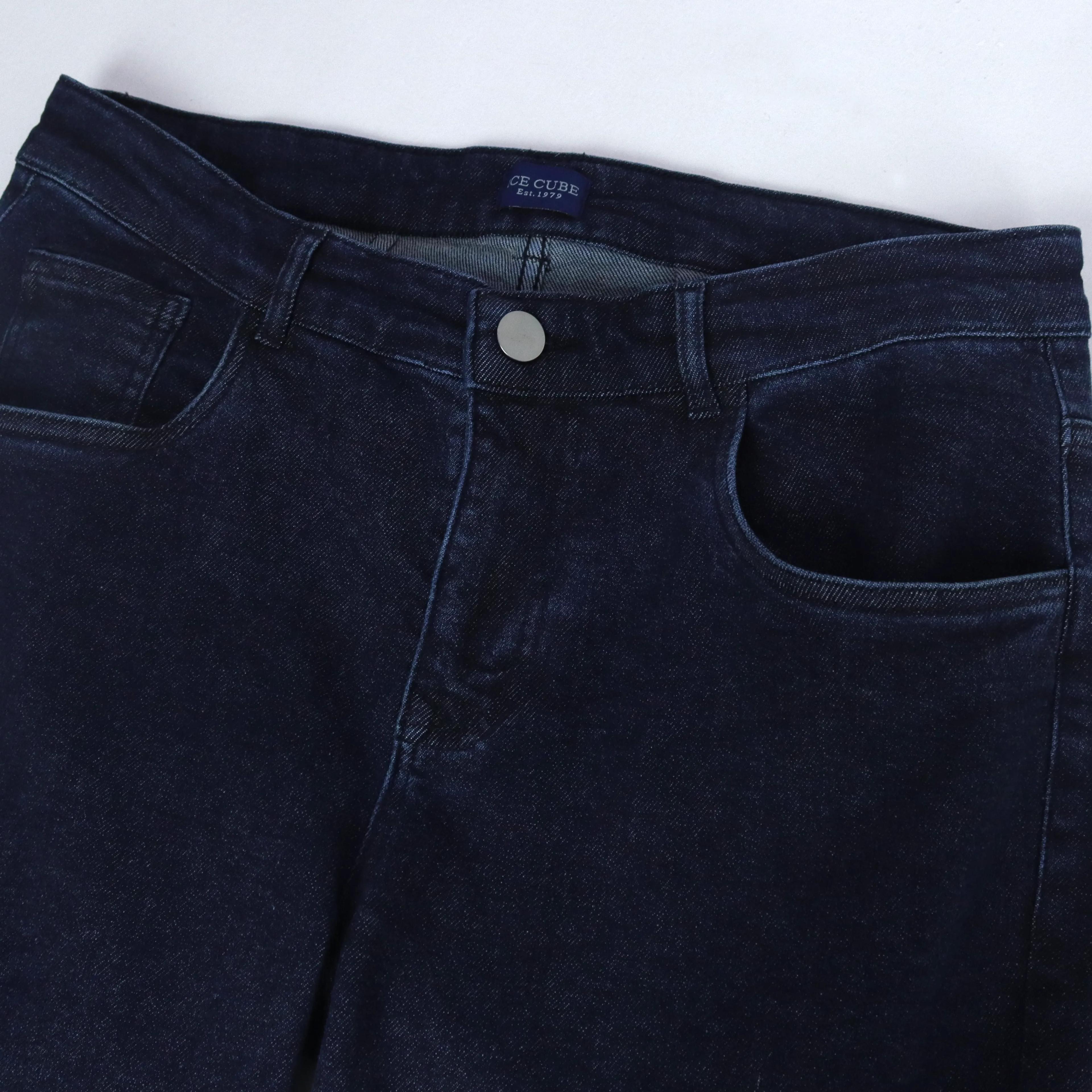 بنطلون جينز رجالي ضيق باللون النيلي الداكن Thumbnail 2