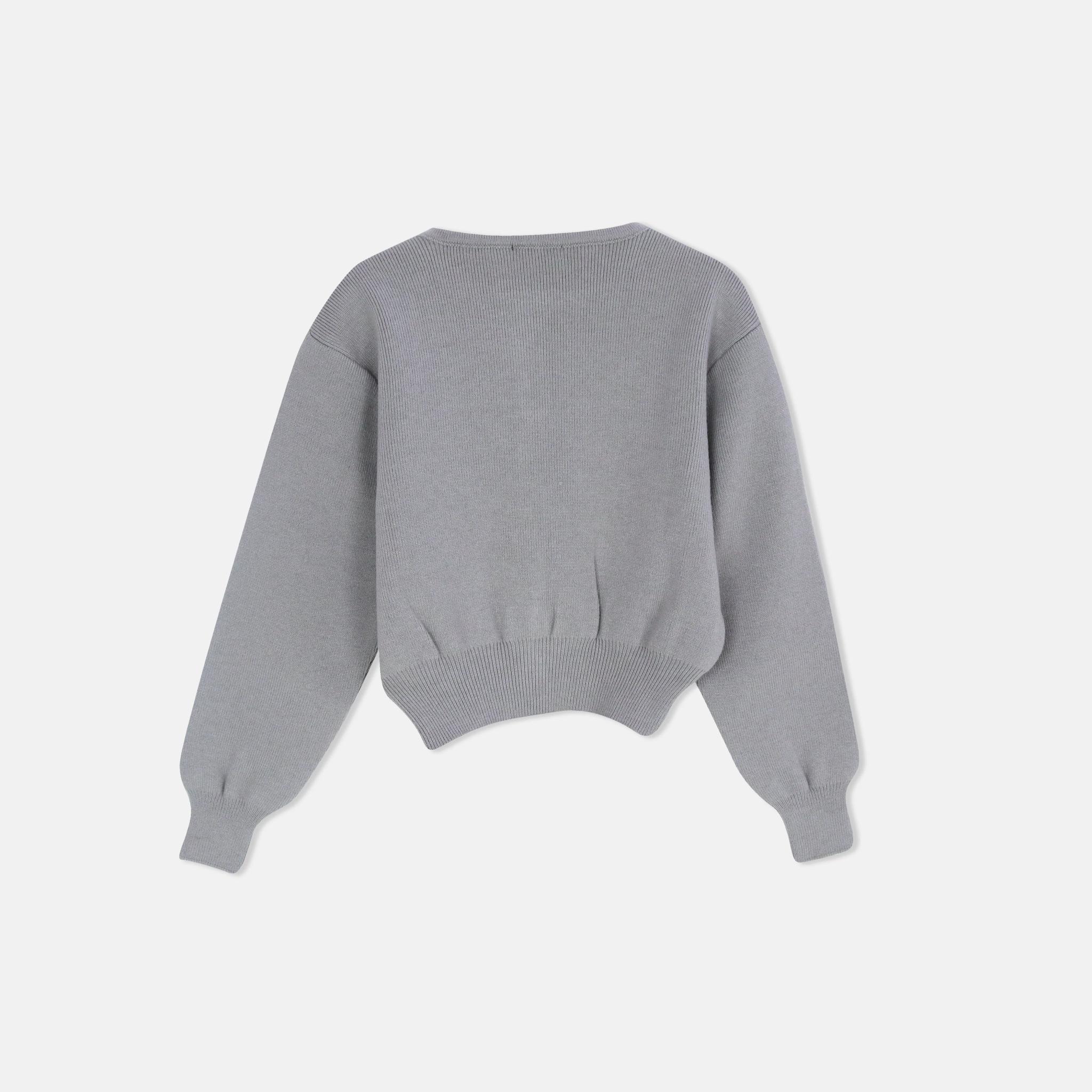 كارديجان للبنات بياقة دائرية وأزرار أمامية media preview 3