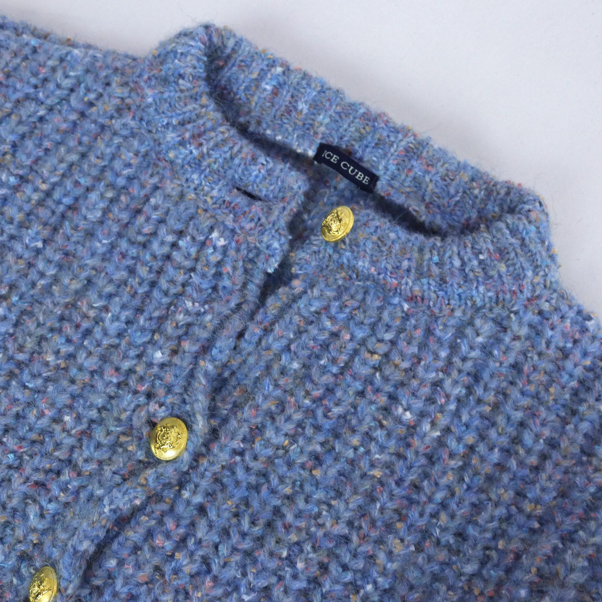 كارديجان نسائي محبوك سميك من مزيج الصوف الممزوج media preview 2