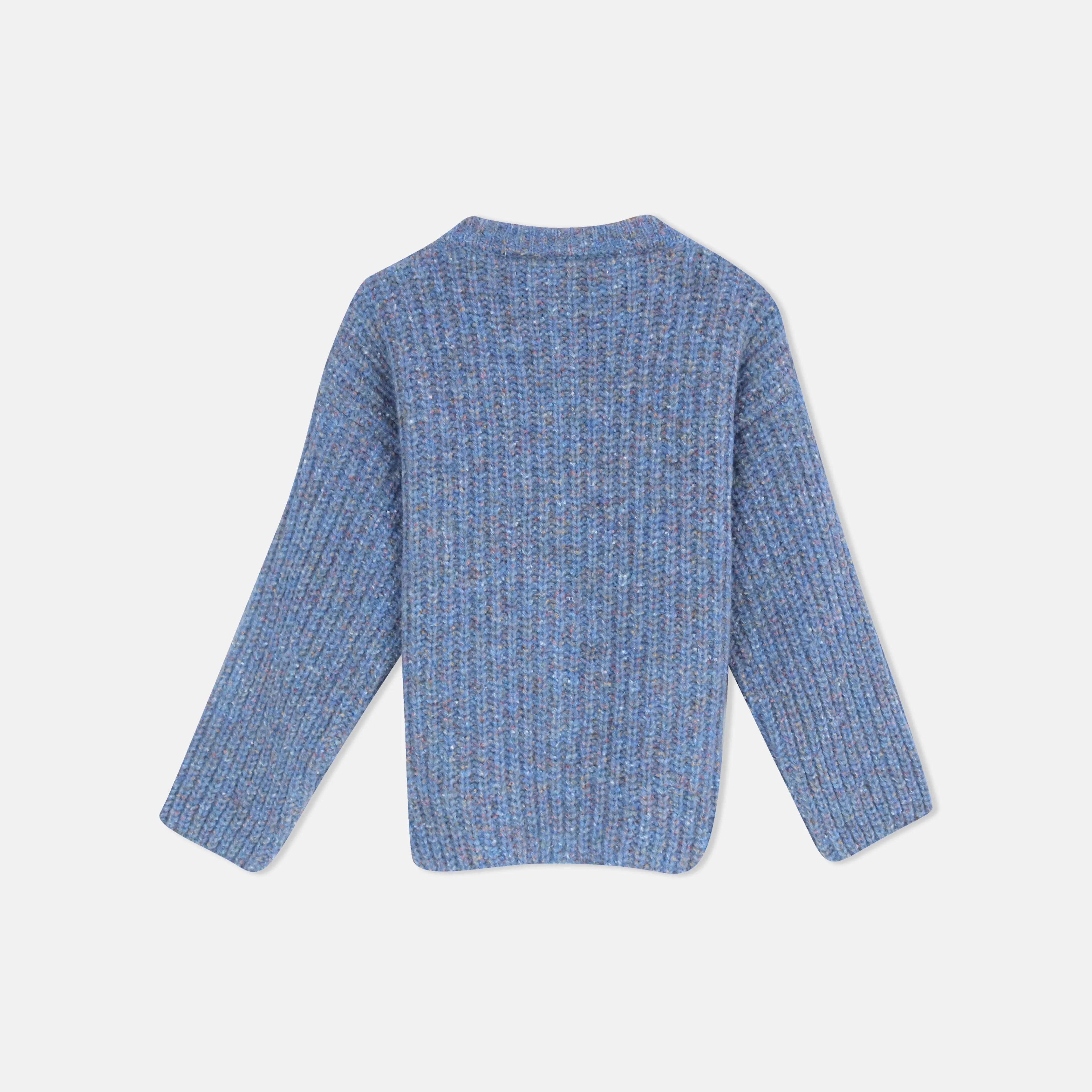 كارديجان نسائي محبوك سميك من مزيج الصوف الممزوج Thumbnail 4