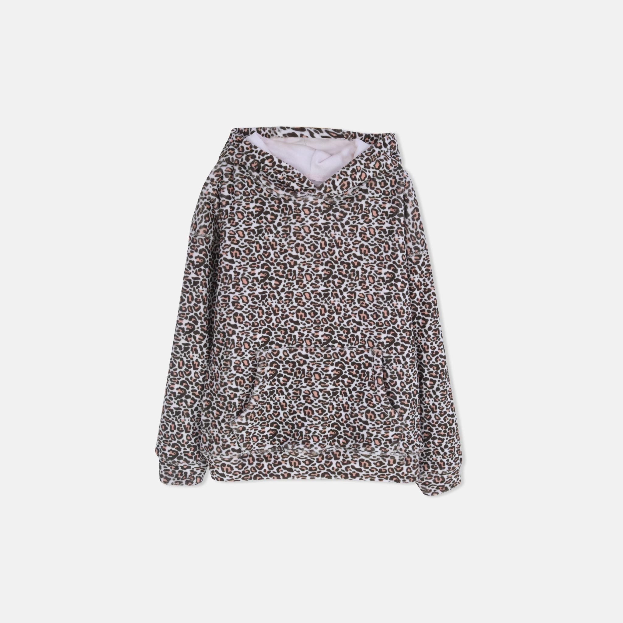 طقم مطبوع برسومات للبنات يتكون من سترة بغطاء رأس وبنطال رياضي مطابق media preview 2