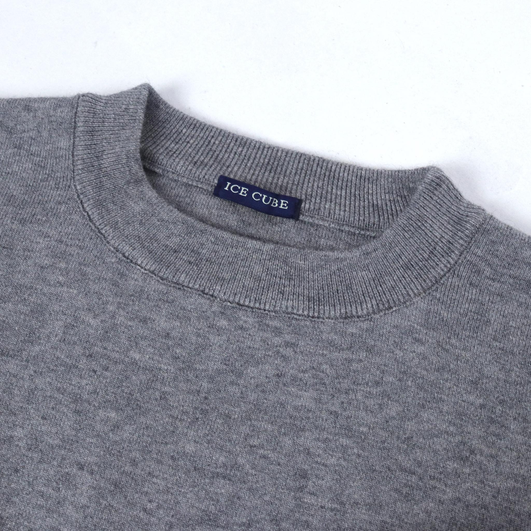 كنزة صوفية رجالية برقبة دائرية وجيب أمامي كبير media preview 2