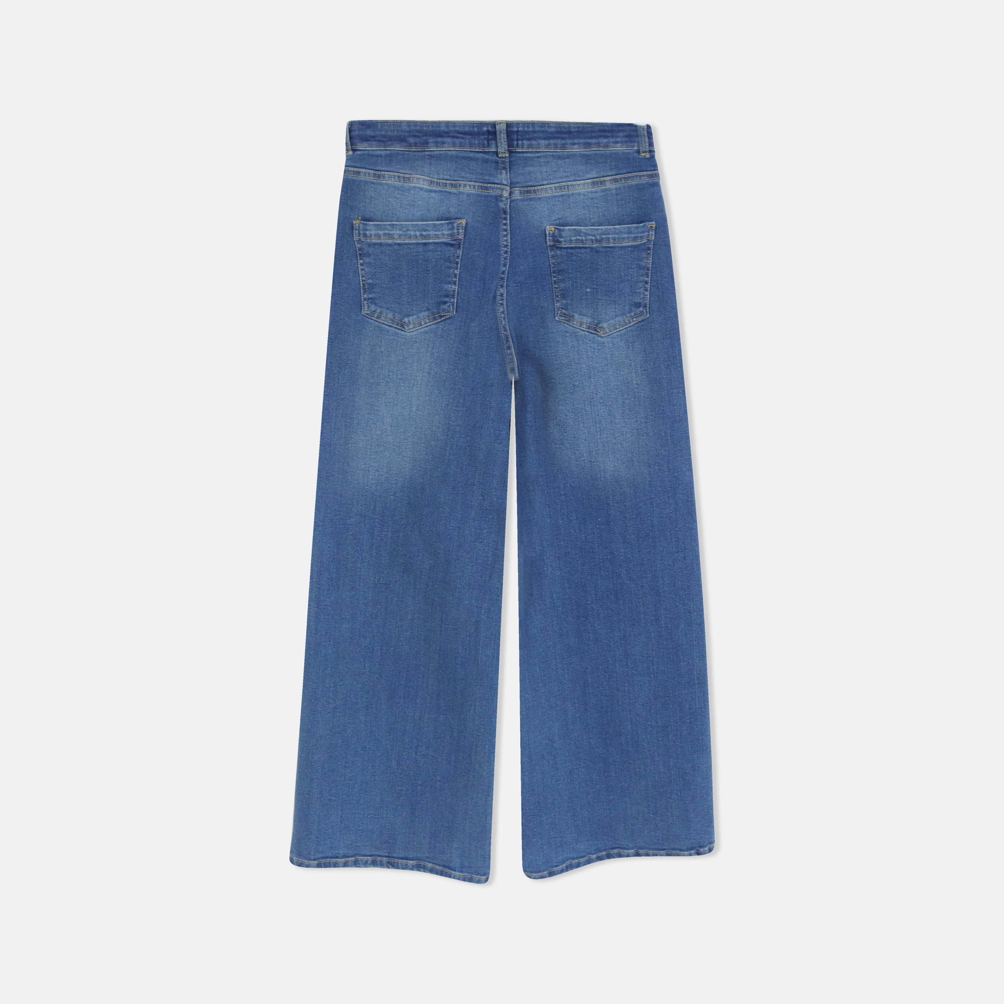 بنطلون جينز نسائي واسع الساق Thumbnail 3