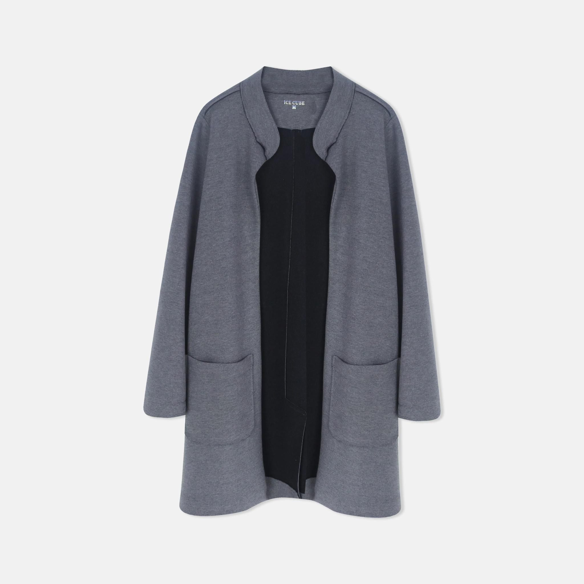 جاكيت نسائي طويل مفتوح من الأمام مع جيوب alternative product image