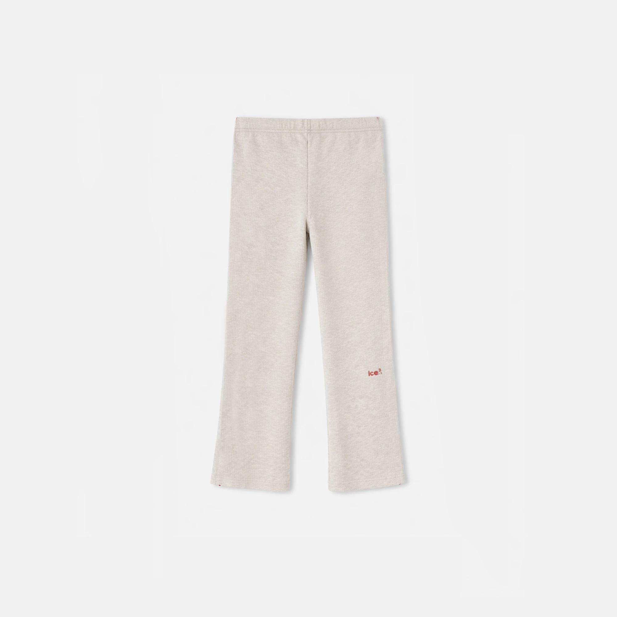 بنطلون ضيق واسع الساقين مضلع بخطوط جانبية للبنات media preview 4