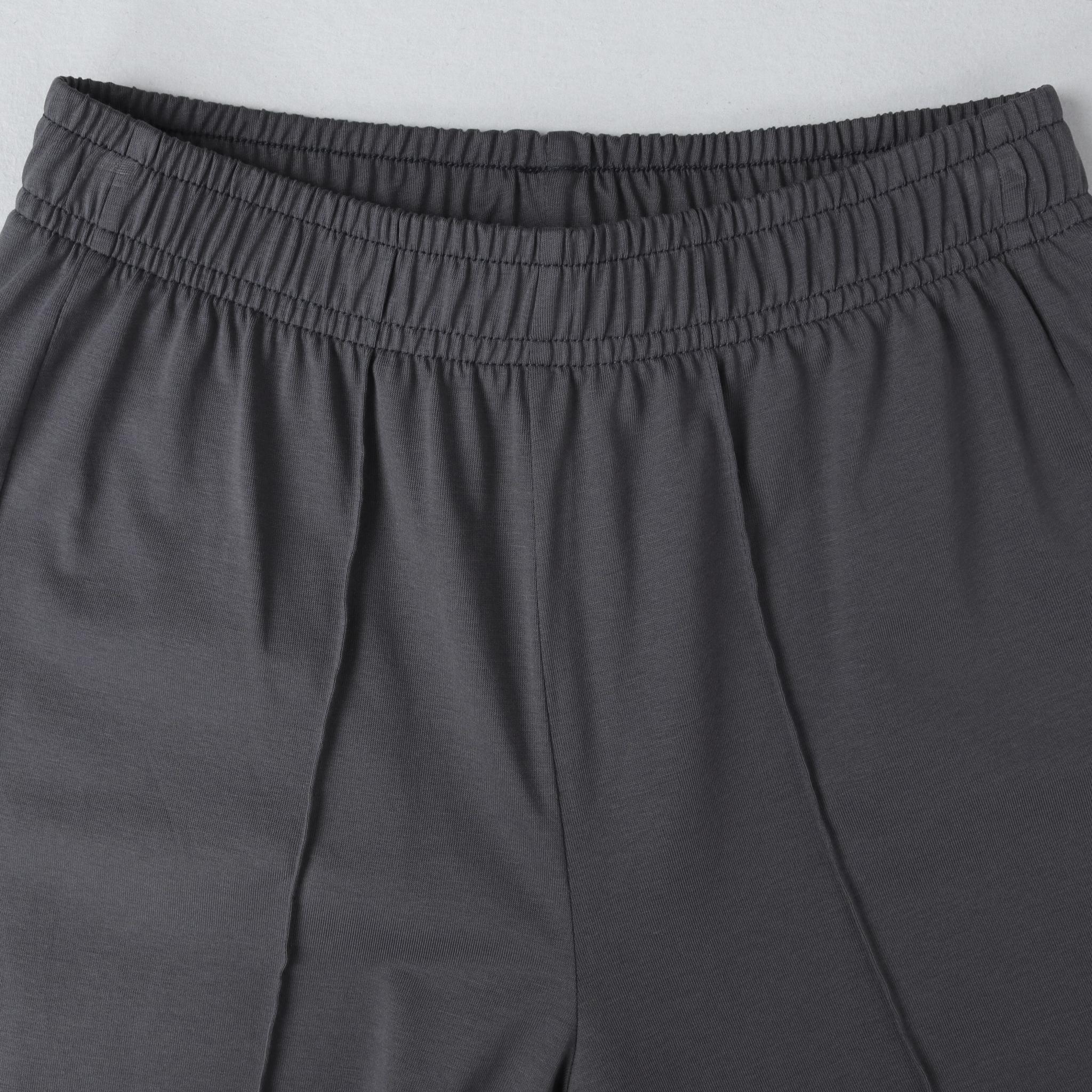 بنطلون واسع الساقين للبنات بتصميم مطوي media preview 2