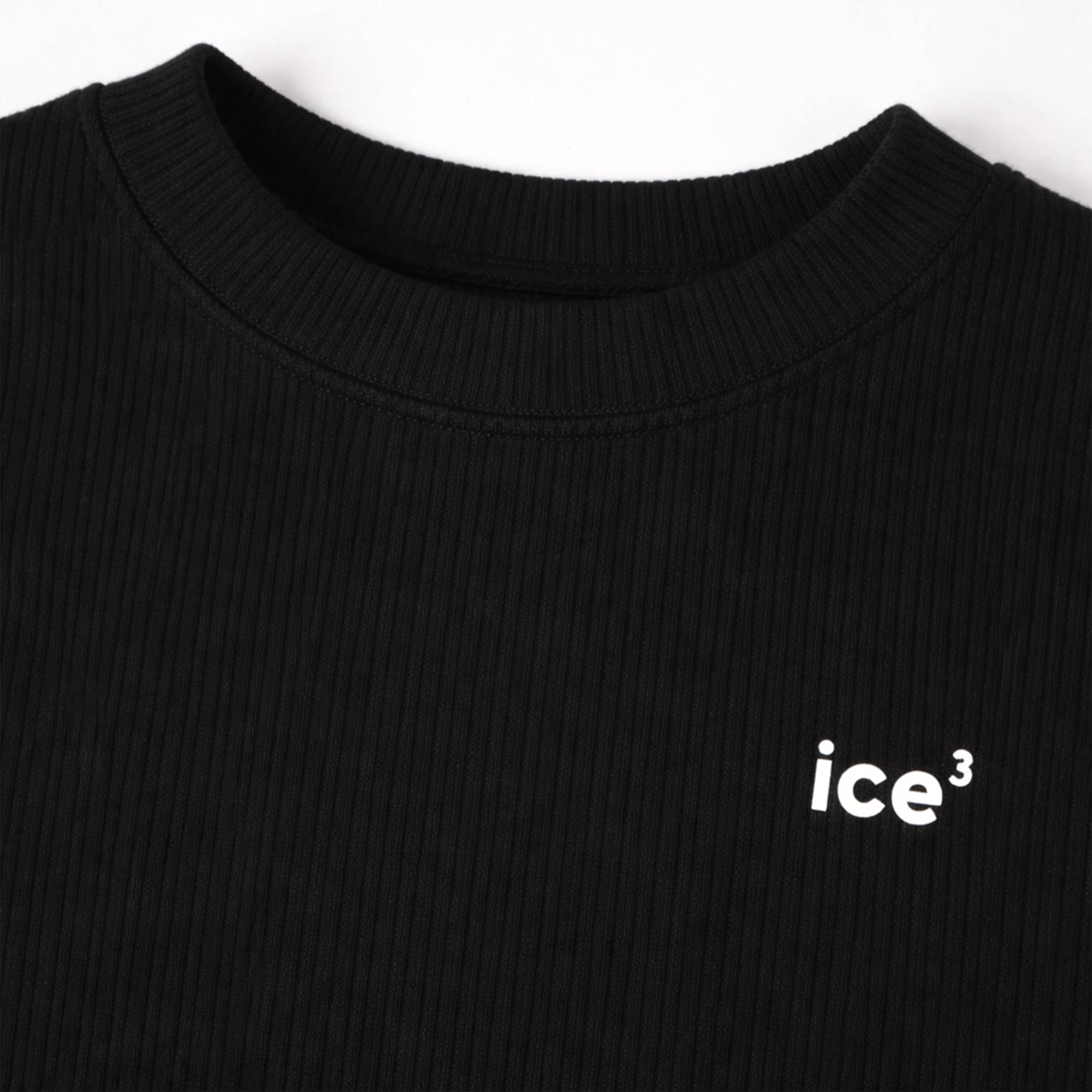 كنزة صوفية مضلعة برقبة دائرية للبنات مع شعار مطرز media preview 2