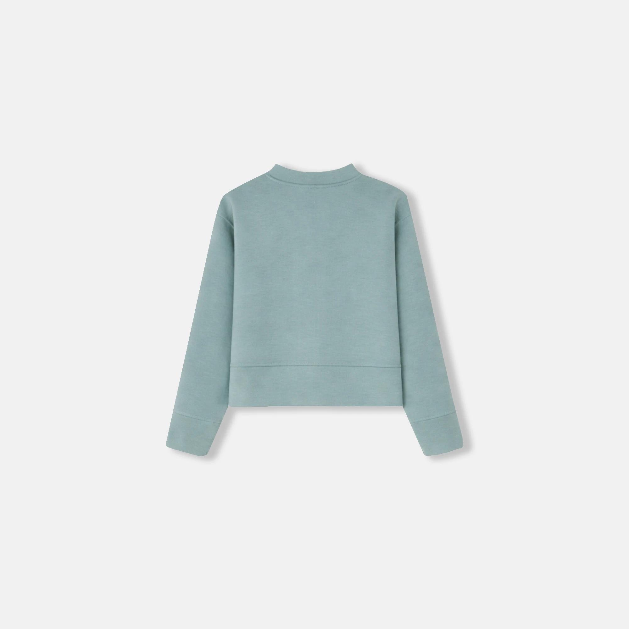 طقم سويت شيرت مطرز بتفاصيل صدفية - طقم بناتي بقصة مريحة media preview 3