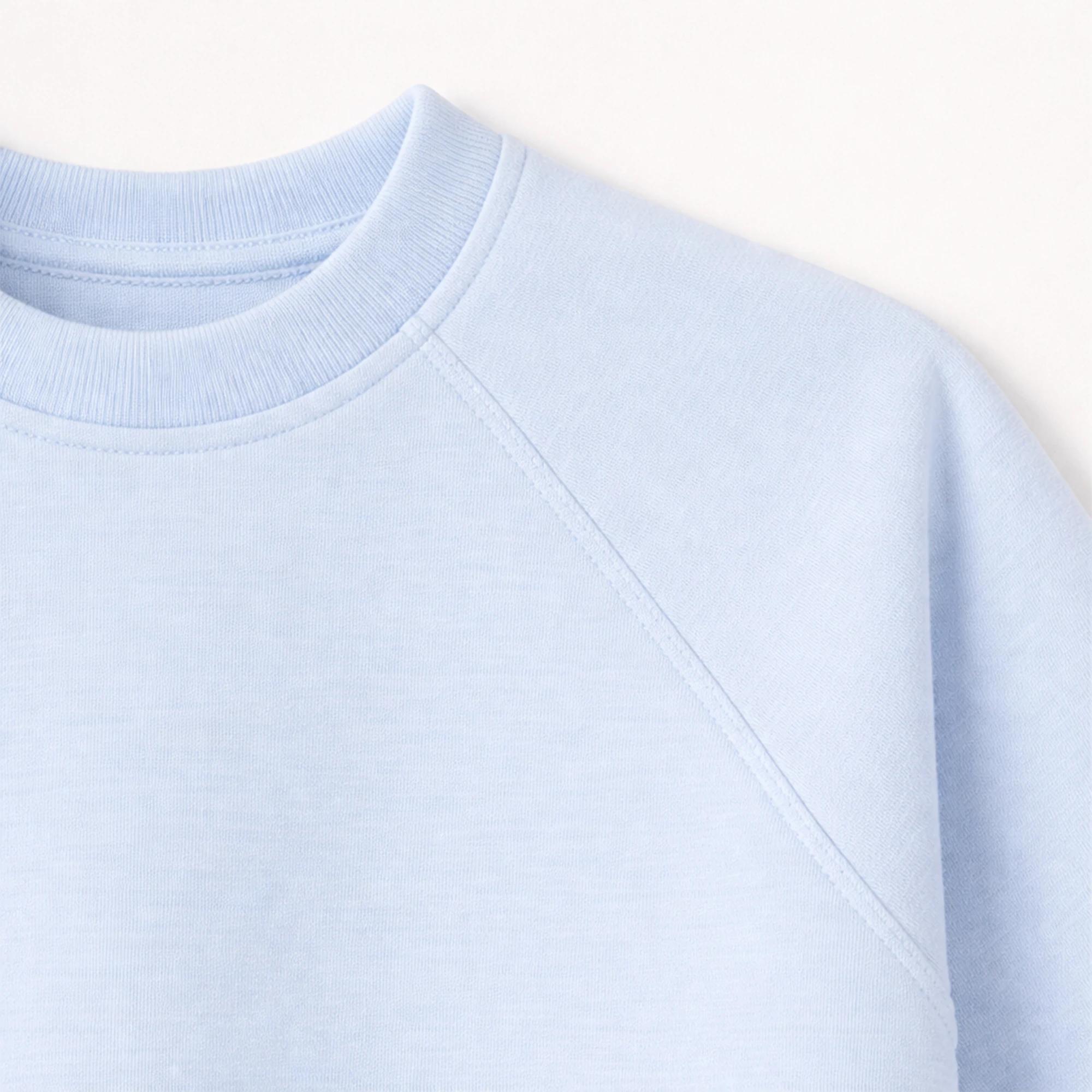 تيشيرت قطني مربع الشكل بأكمام راجلان للبنات media preview 2