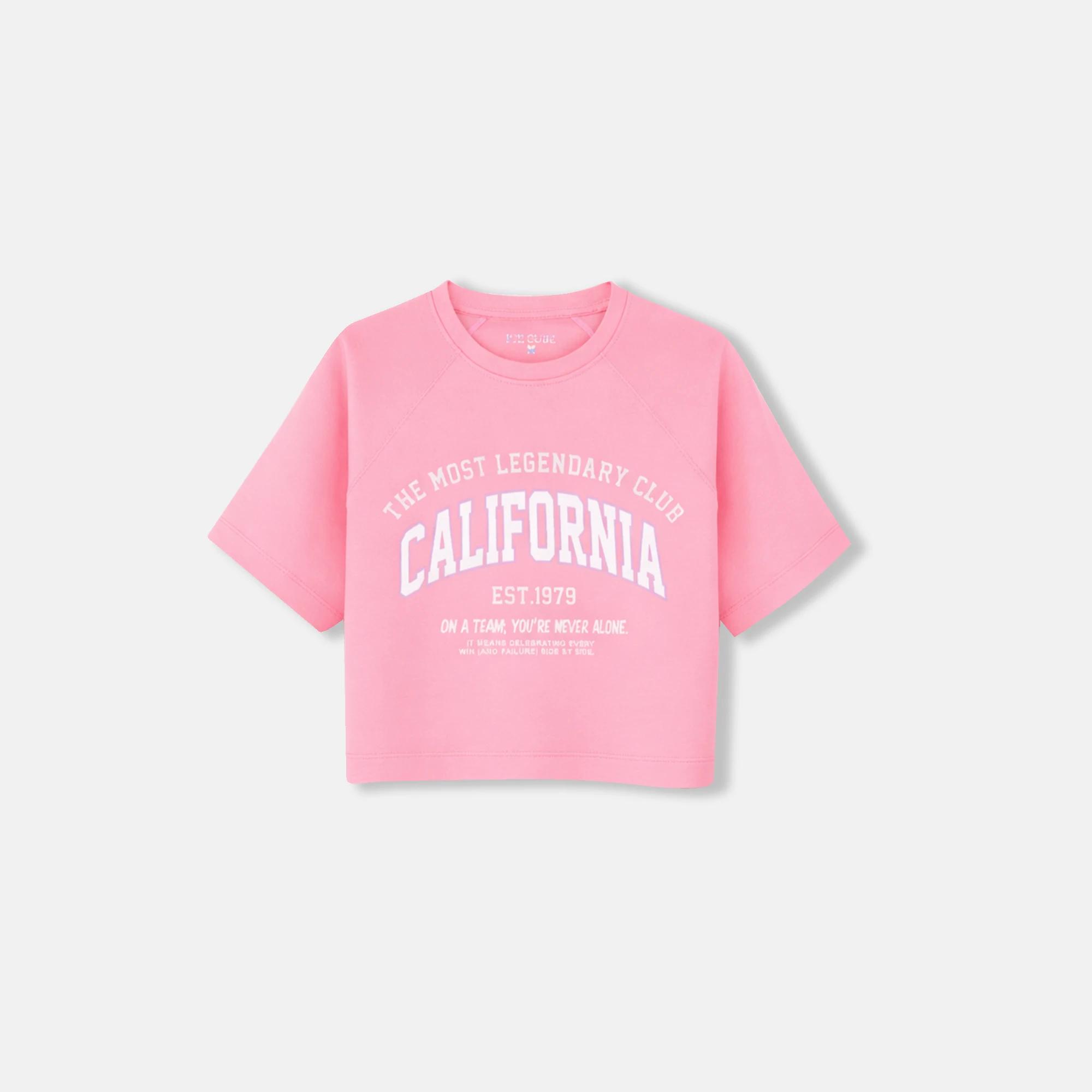 تيشيرت قصير للبنات من كاليفورنيا فارستي – تيشيرت مطبوع بأكمام راجلان alternative product image