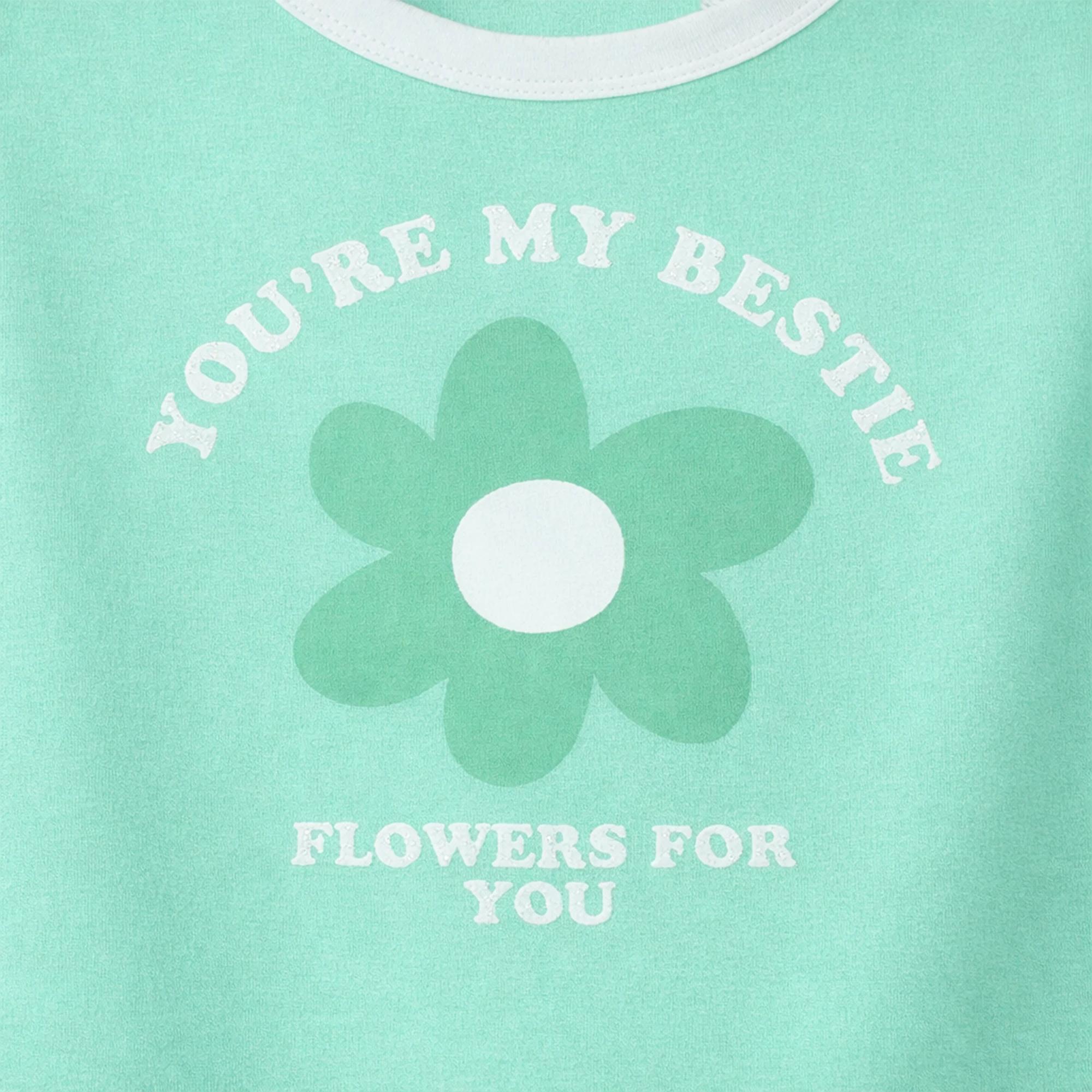 تيشيرت قطني ناعم مطبوع عليه زهور Thumbnail 3