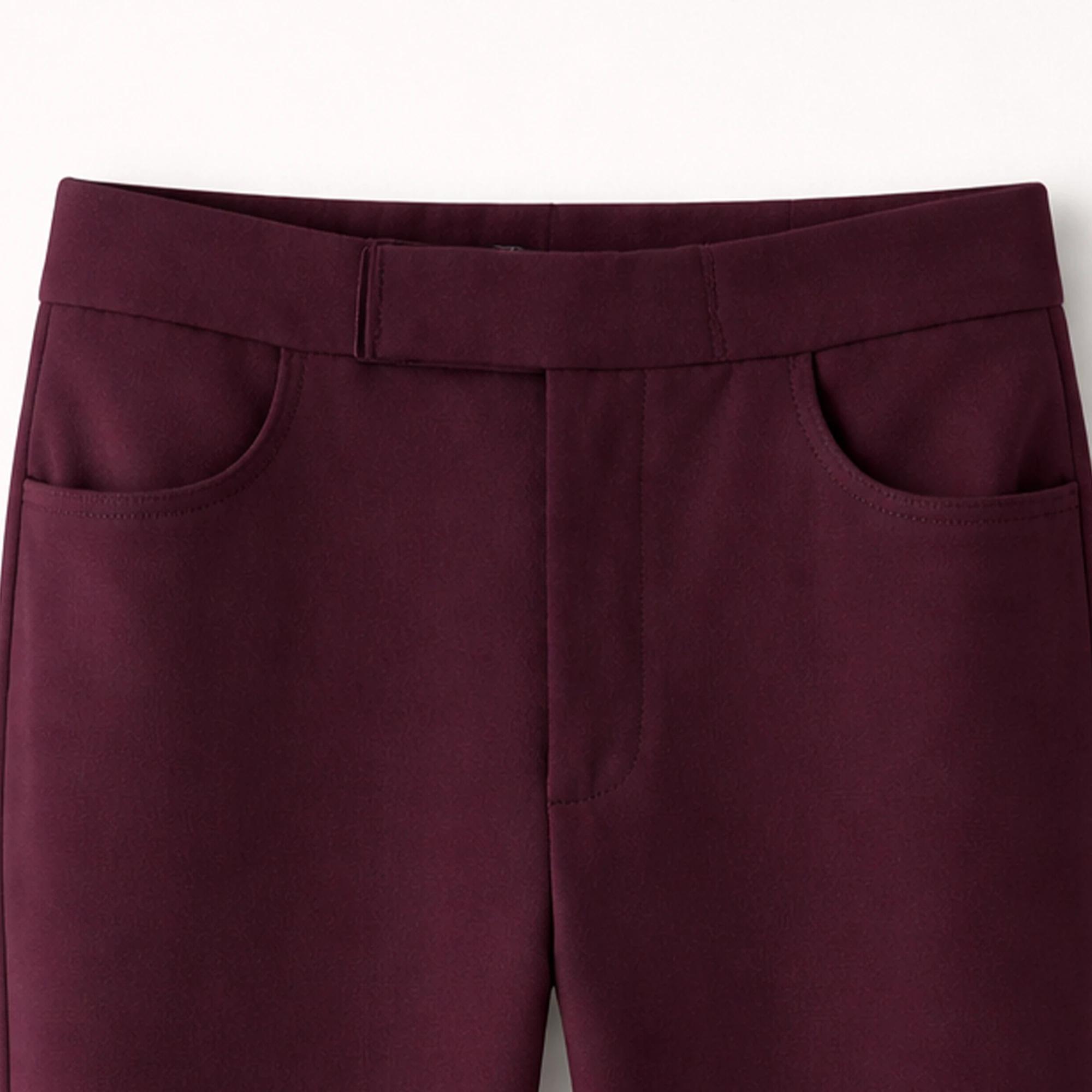 بنطلون رسمي للبنات بقصة مستقيمة ومطاطية - ألوان متعددة media preview 2