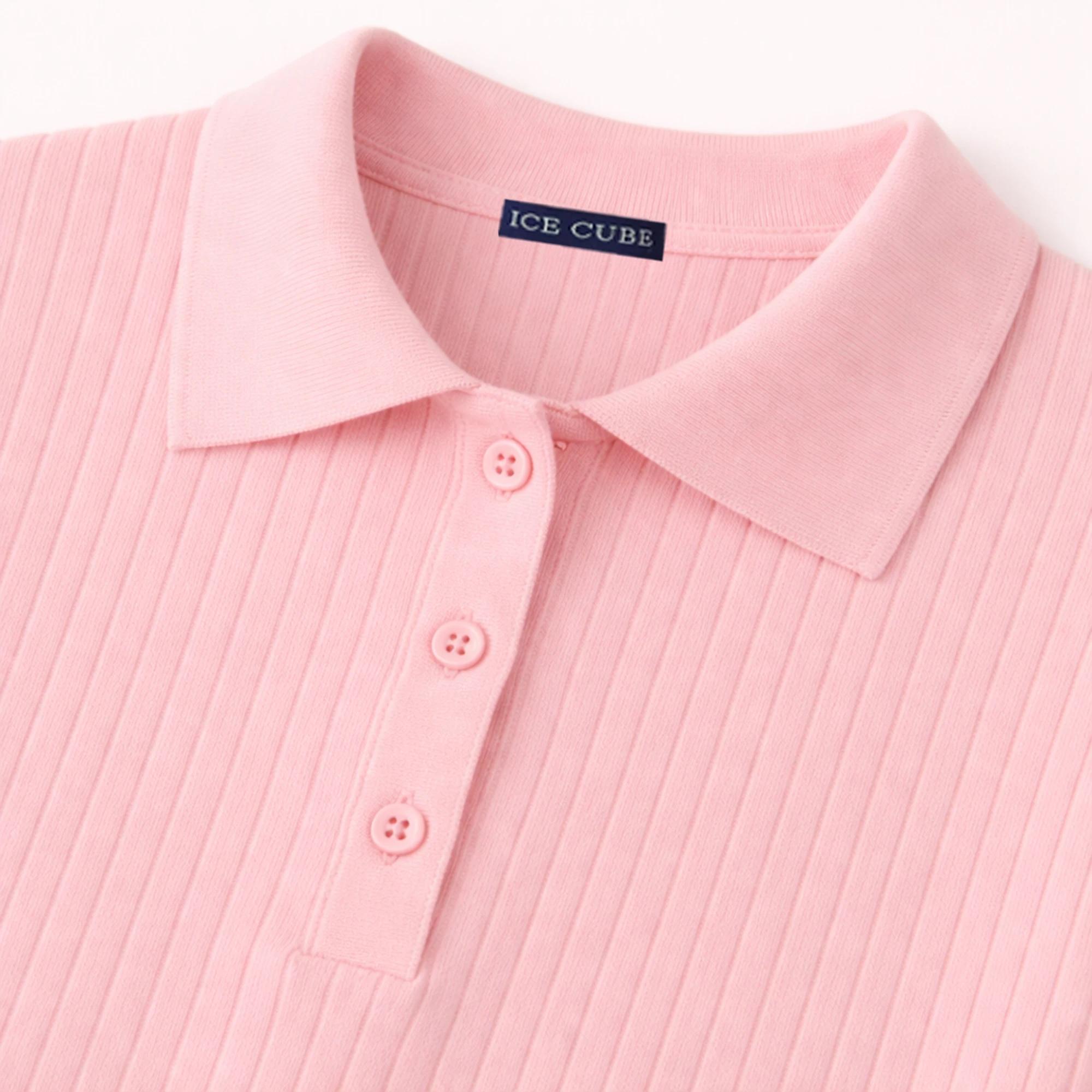 قميص بولو نسائي قصير الأكمام محبوك Thumbnail 2