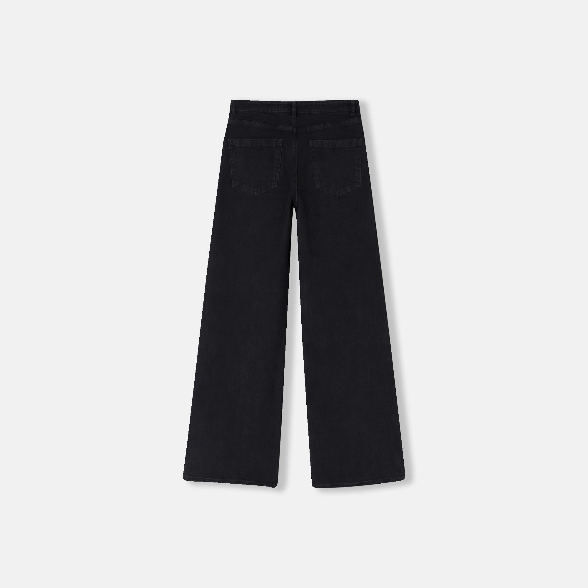 بنطلون جينز نسائي واسع الساقين وعالي الخصر media preview 3