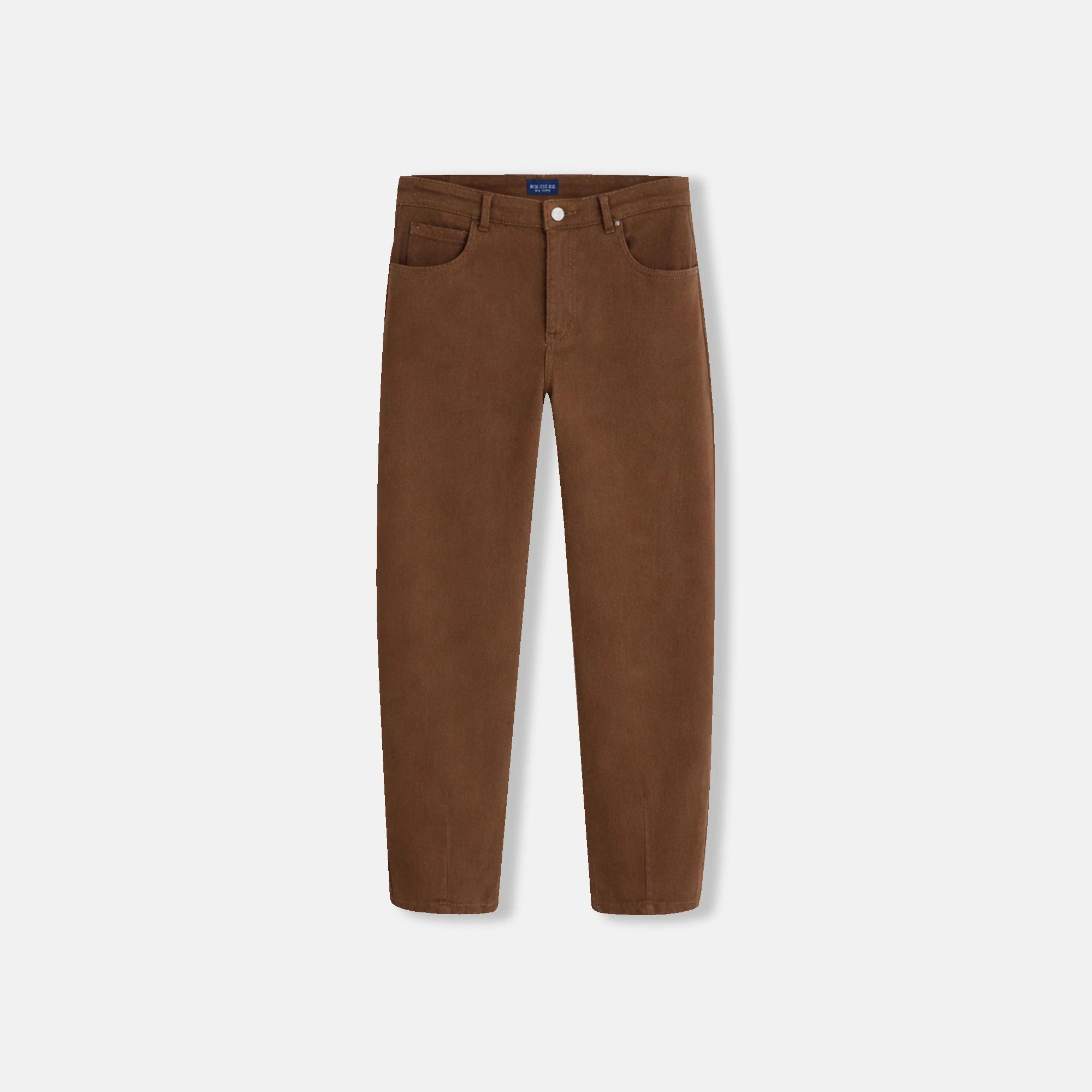 بنطال قطني أساسي بخصر عالٍ وقصة واسعة من الأسفل Thumbnail 1