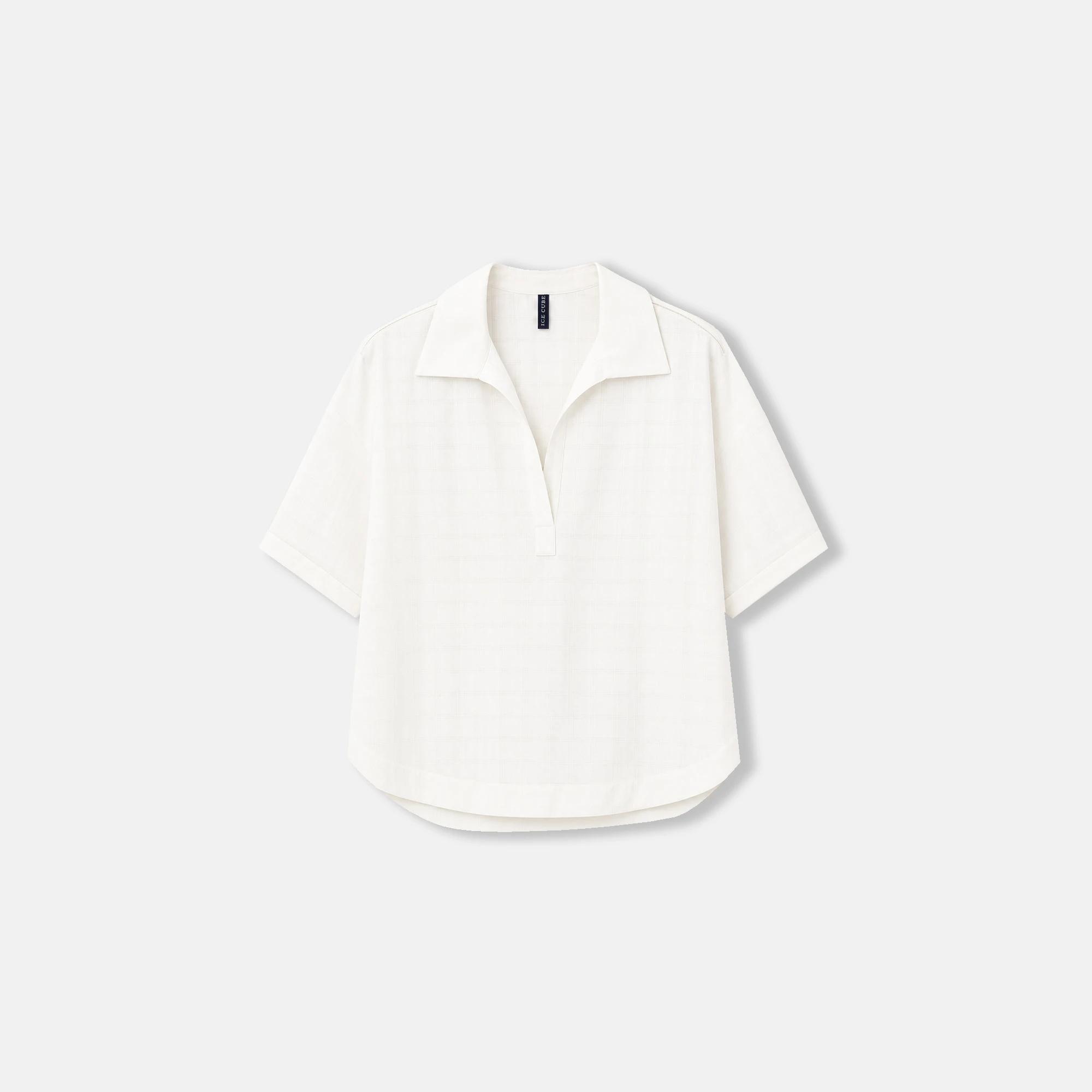 بلوزة نسائية بأكمام قصيرة وياقة جوني alternative product image