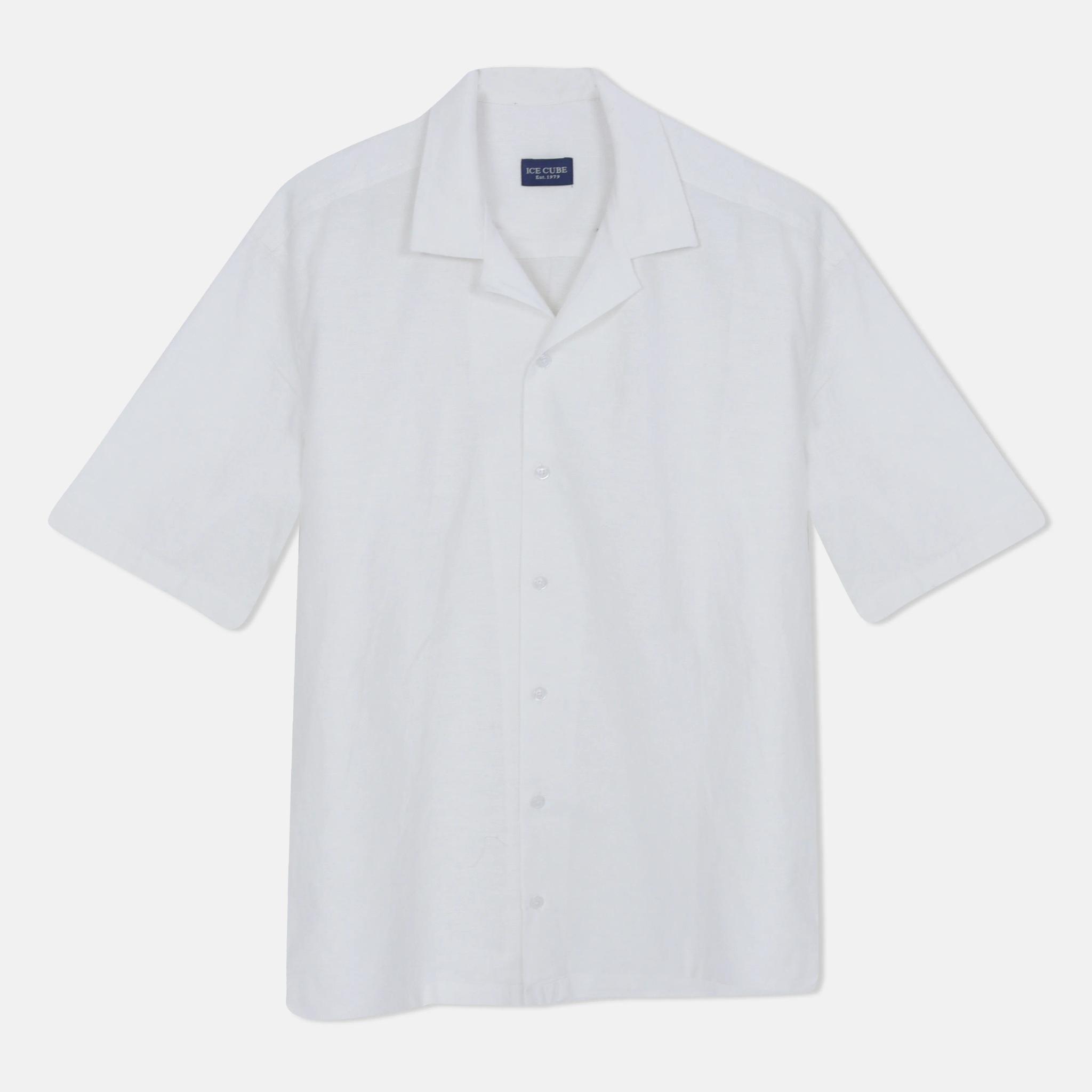 قميص رجالي بأكمام قصيرة من مزيج الكتان product image
