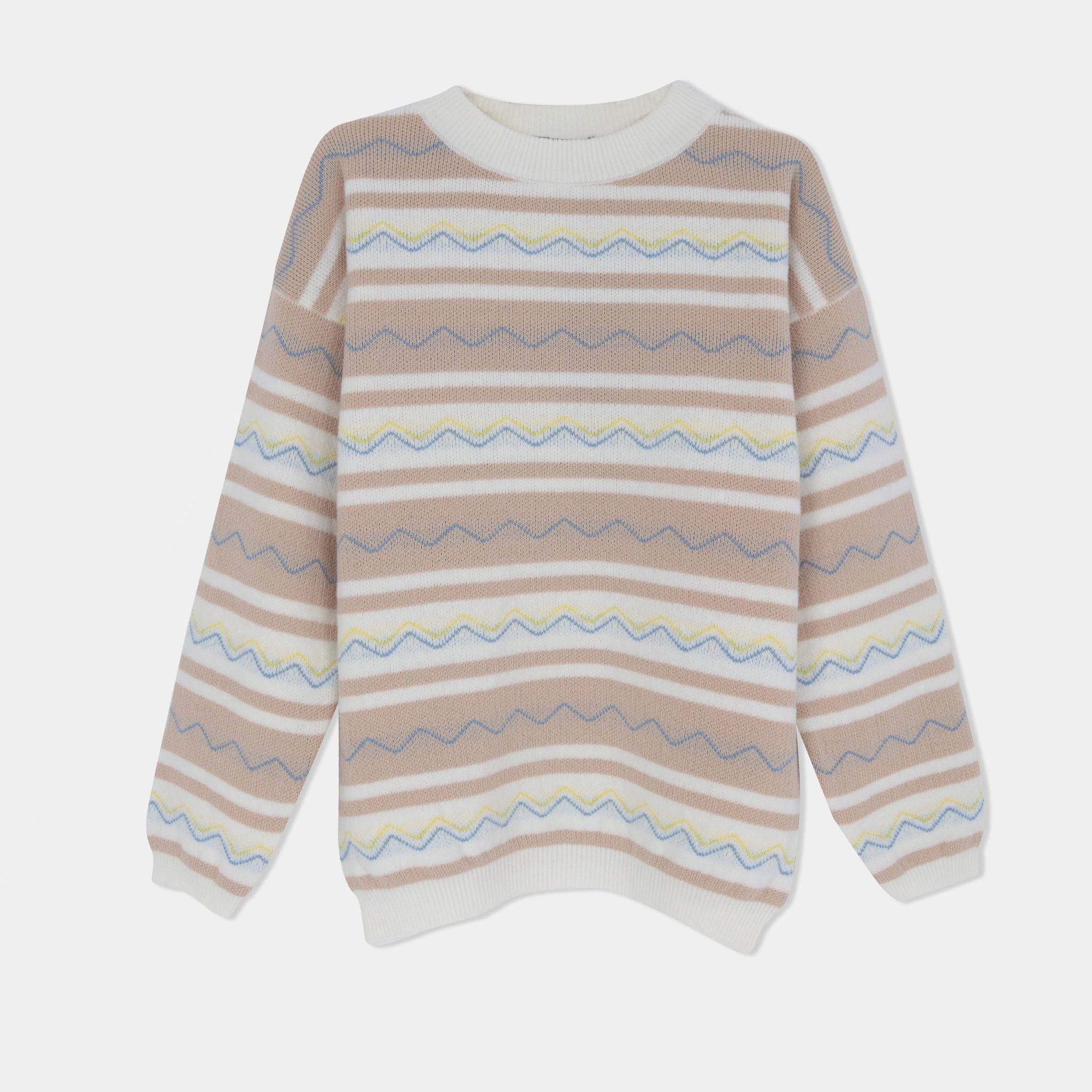 سترة مخططة محبوكة برقبة دائرية للأولاد product image