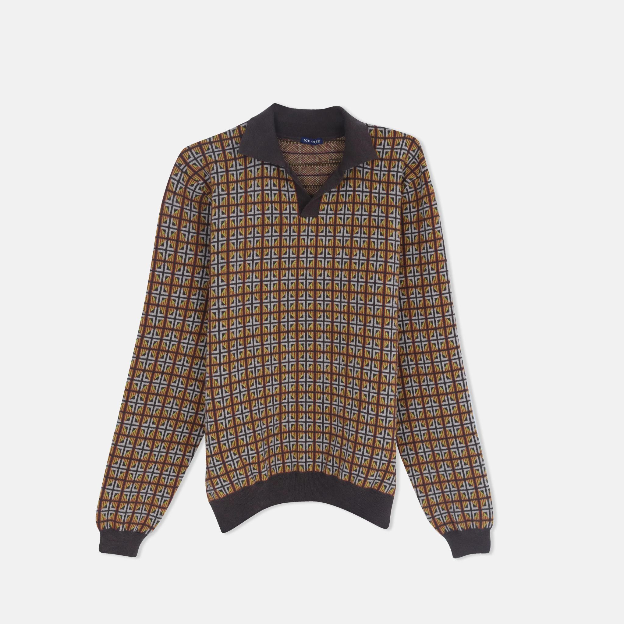 سترة رجالية بسحاب ونقوش هندسية product image