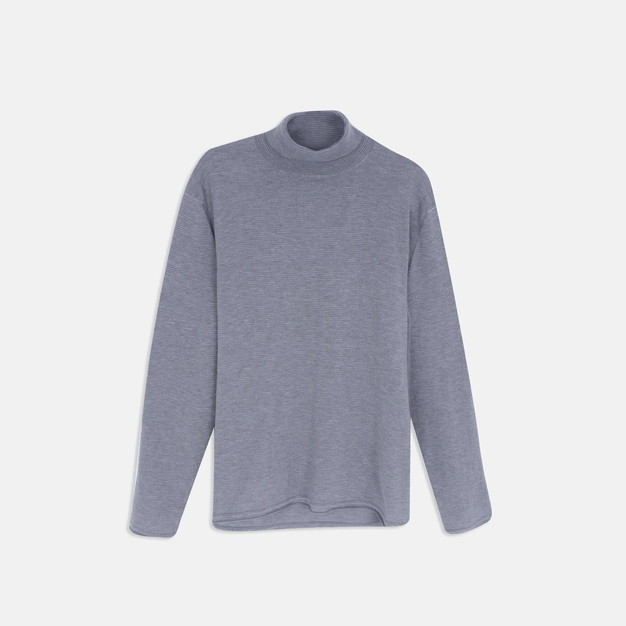 سترة رجالية من مزيج الصوف بأكمام طويلة ورقبة دائرية product image