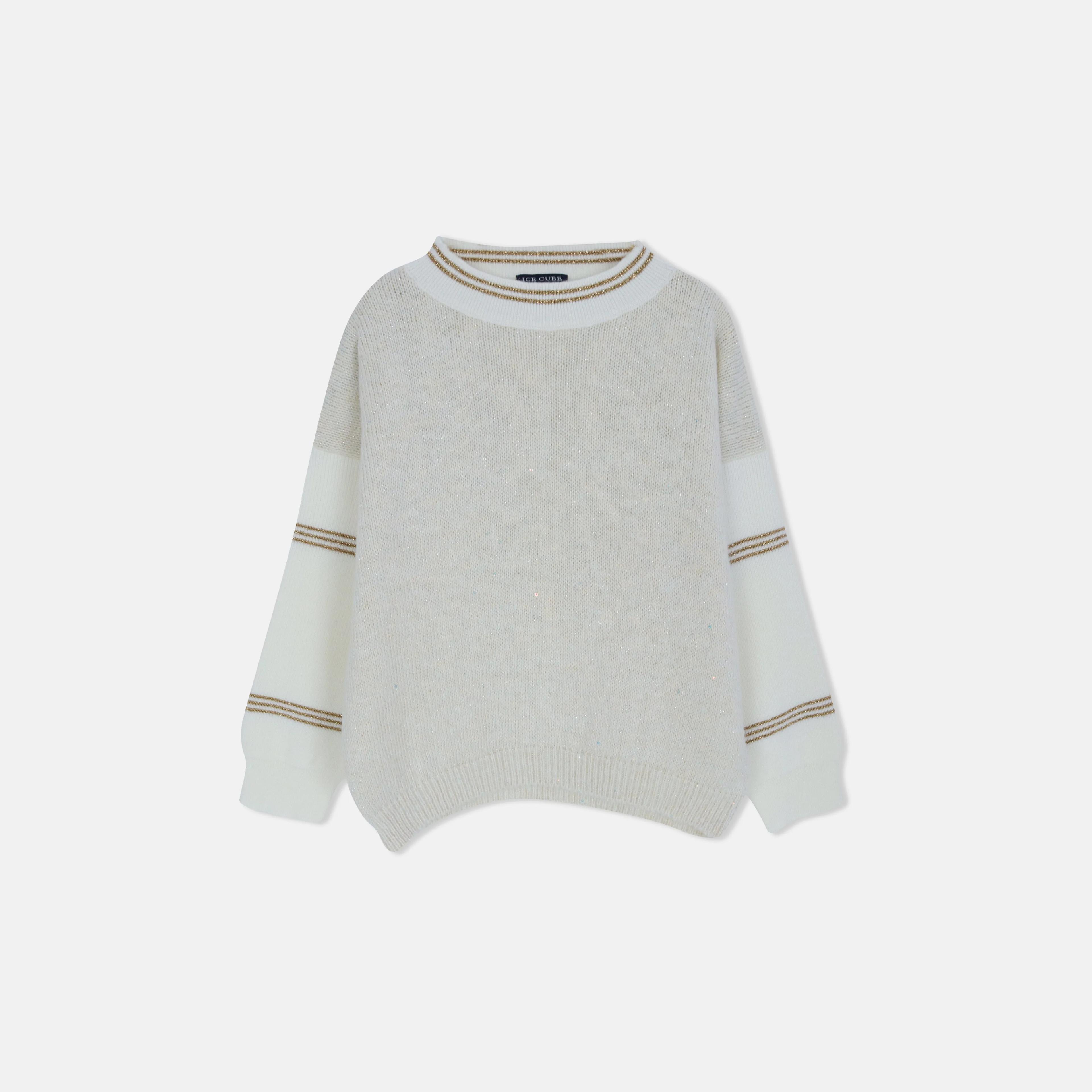 سترة قطنية مخططة بأكمام للبنات Thumbnail 1