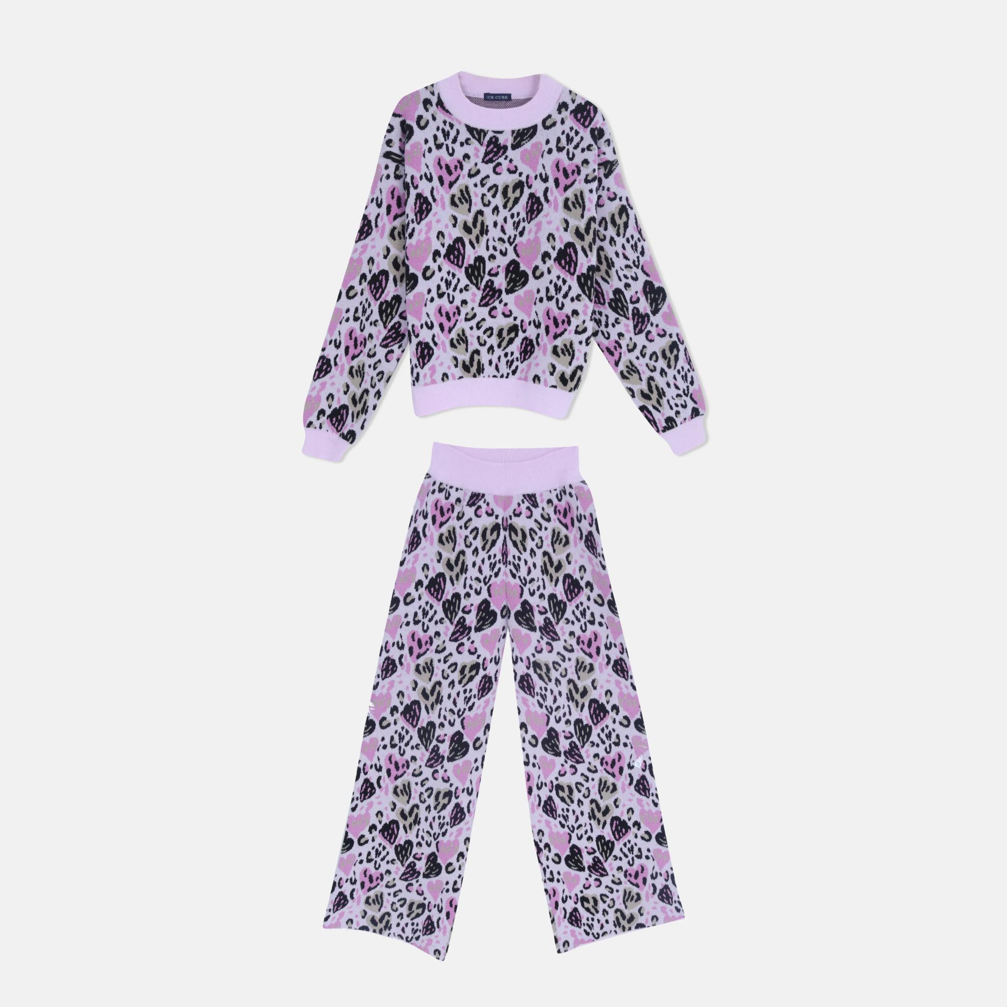 سترة قطنية مريحة للبنات - أكمام مخططة متباينة product image