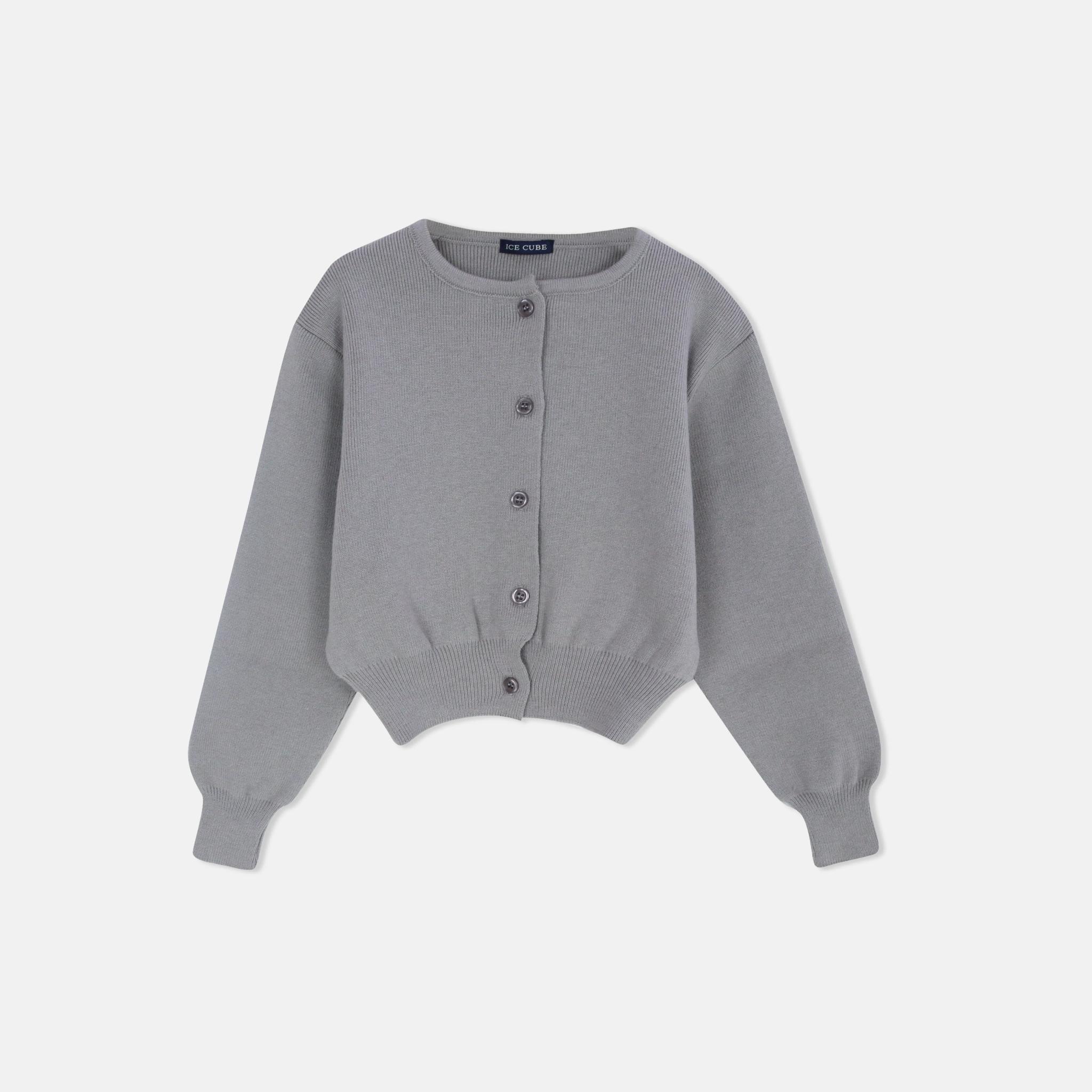 كارديجان للبنات بياقة دائرية وأزرار أمامية product image