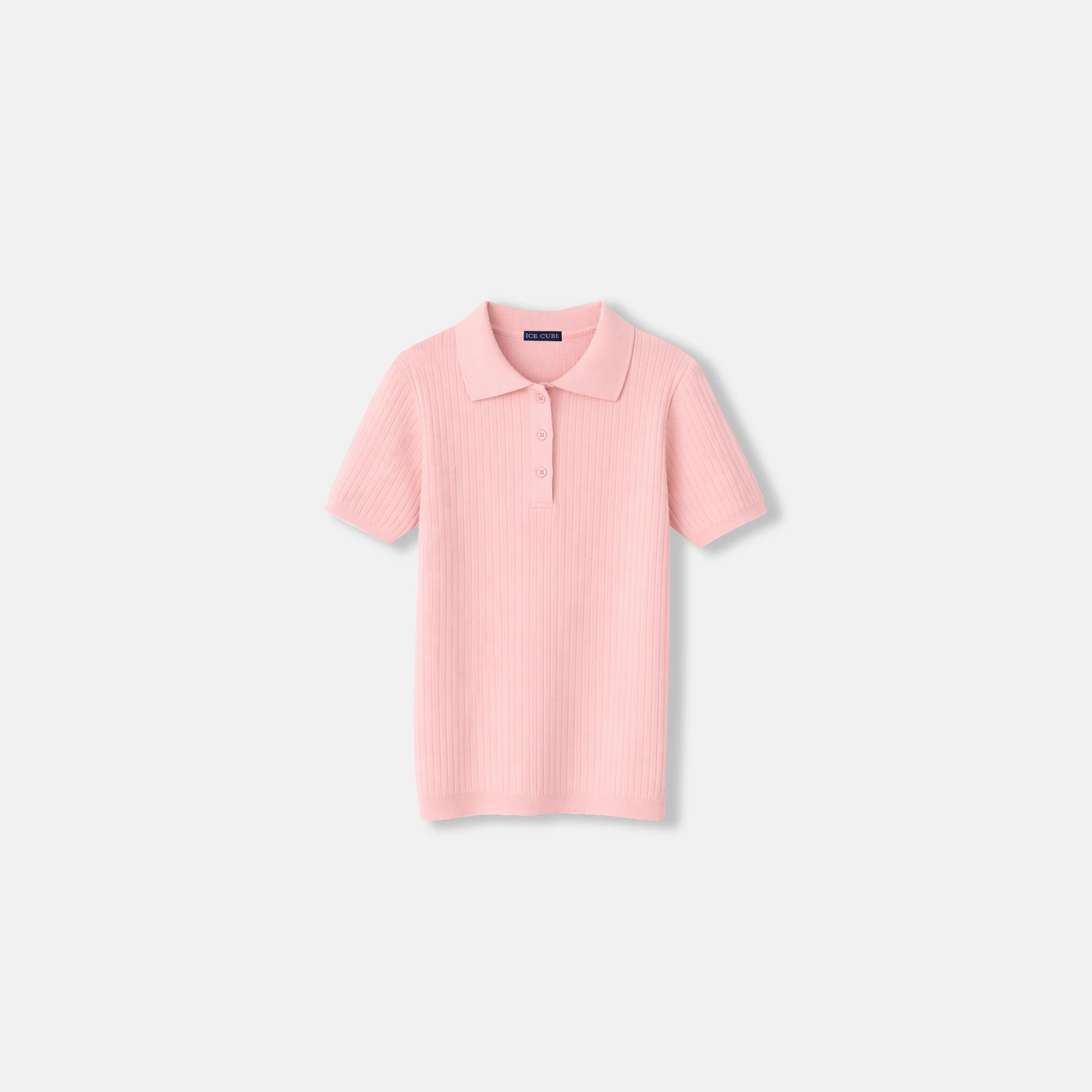 قميص بولو نسائي قصير الأكمام محبوك product image