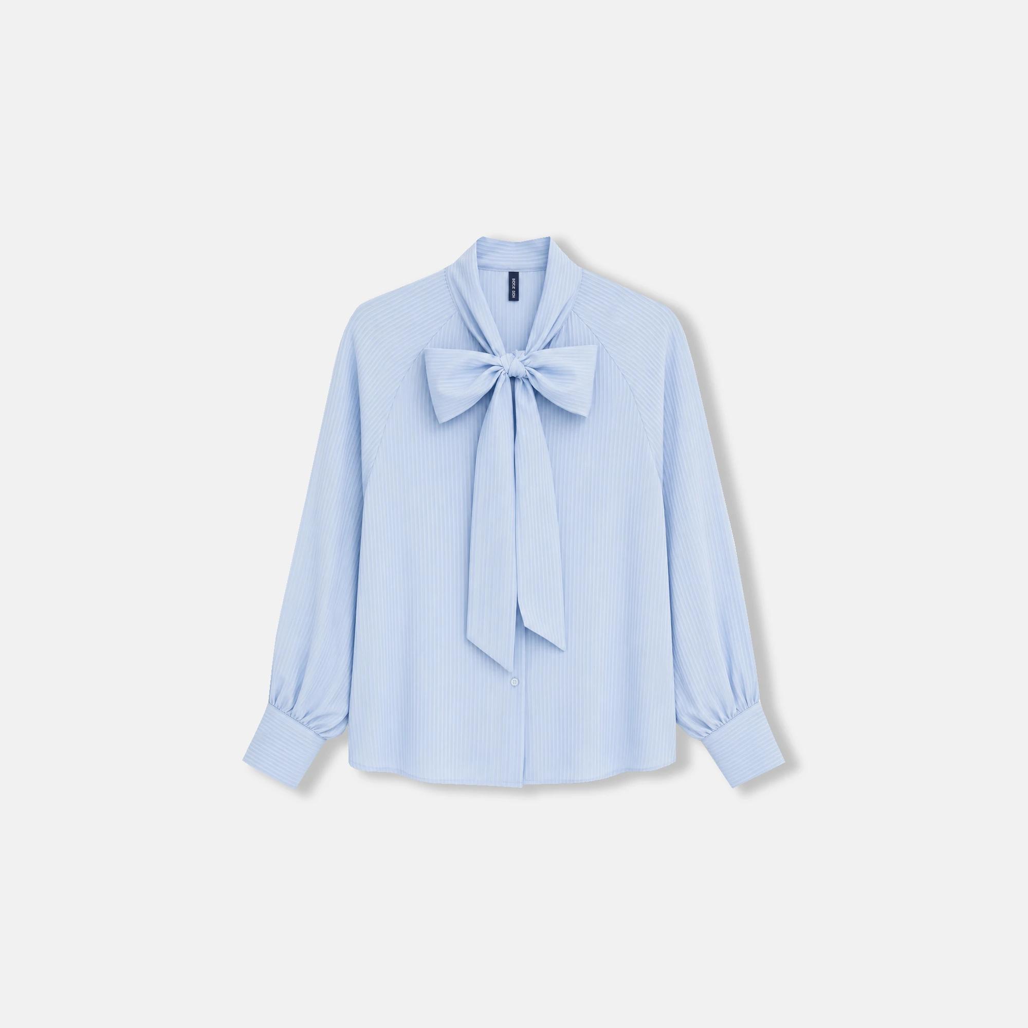 بلوزة نسائية مخططة بربطة عنق product image