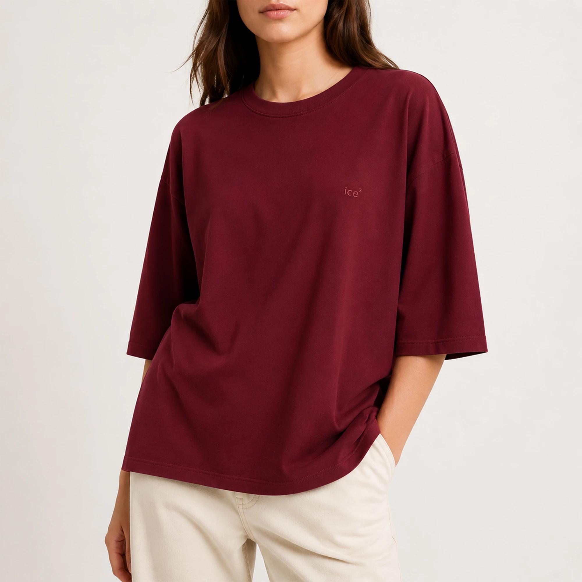 تي شيرت نسائي سادة اللون برقبة دائرية وأكمام 3/4 product image